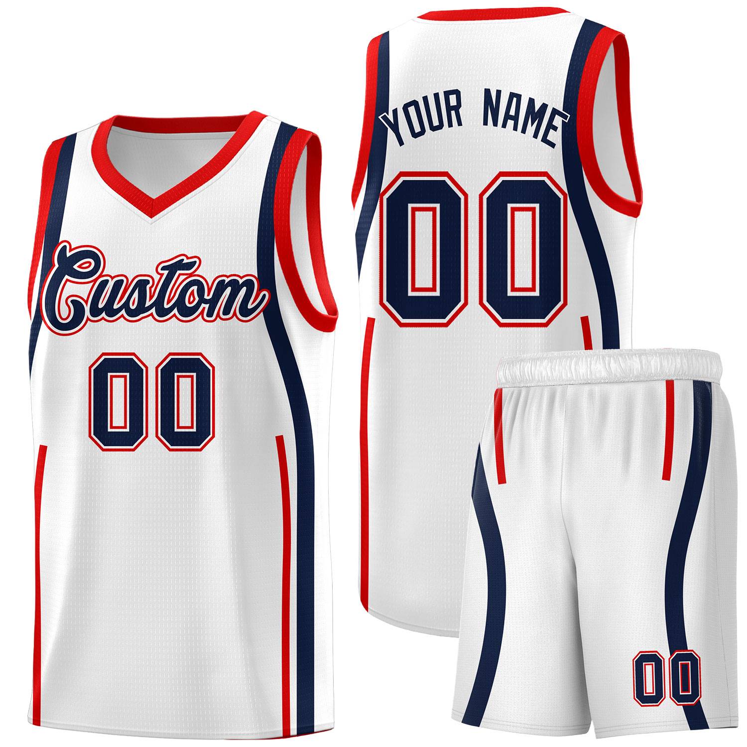 Benutzerdefinierte Basketball-Kits mit Bandmuster