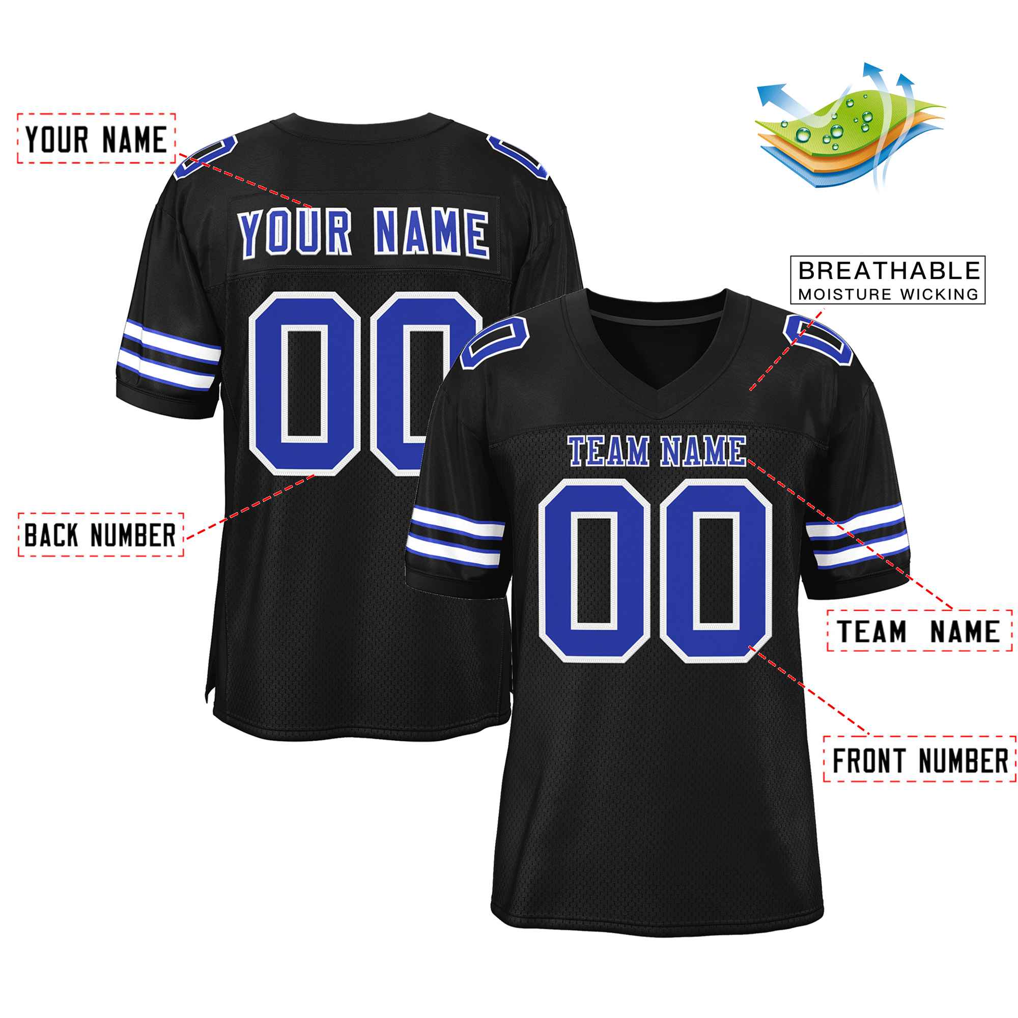 Maßgeschneidertes authentisches Fußballtrikot im klassischen Stil