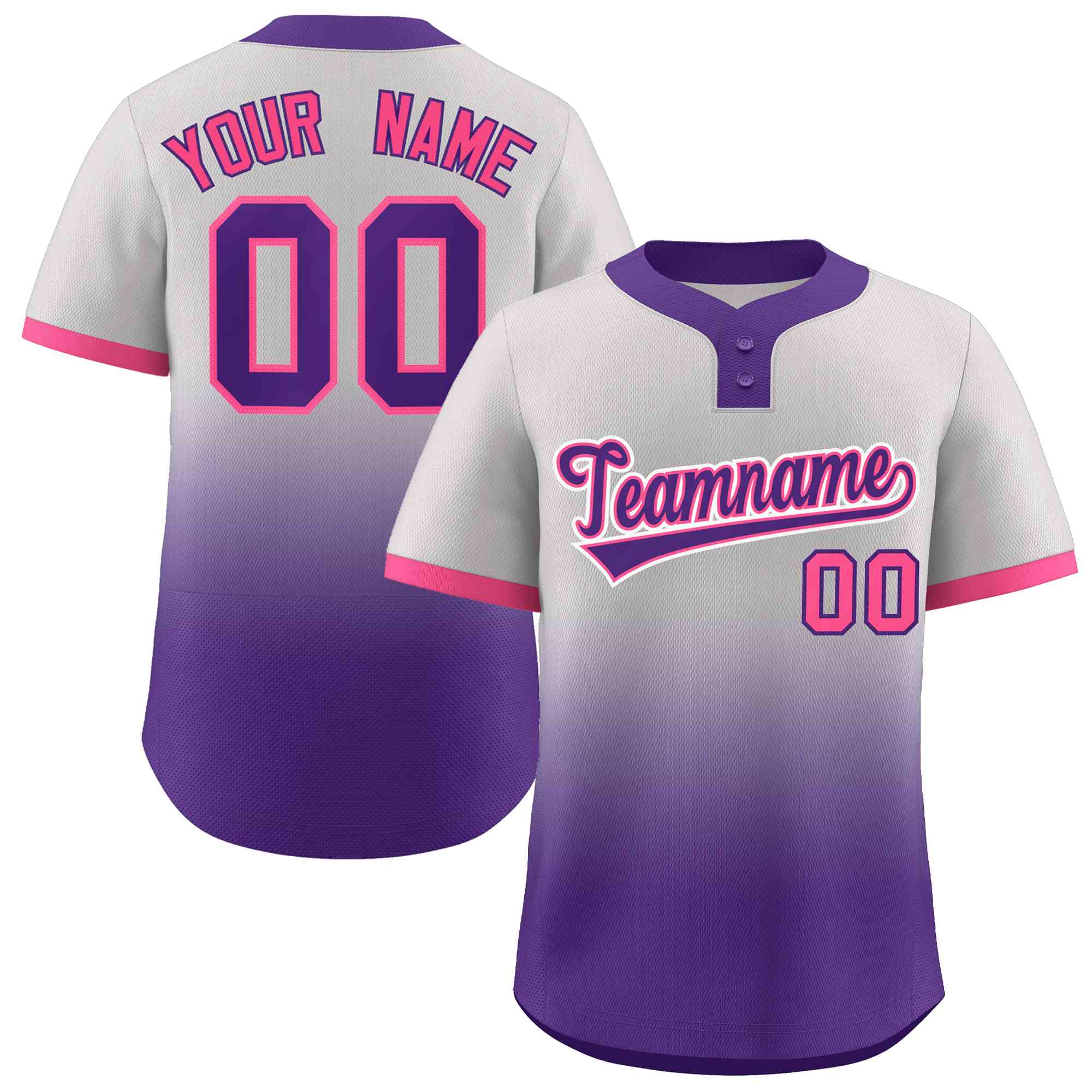 Custom Gradient Fashion Authentic Two-Button Softball Jersey