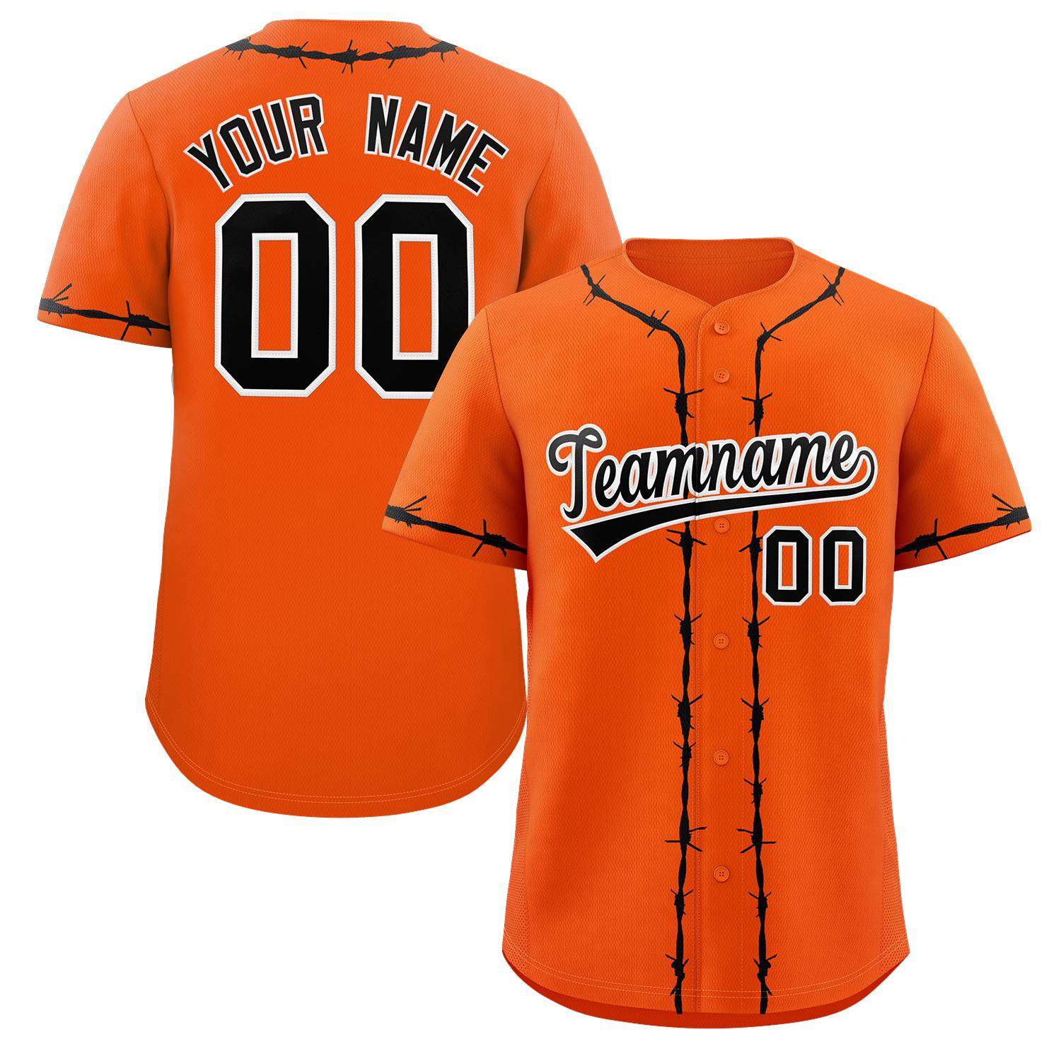 Benutzerdefiniertes, geripptes, authentisches Thorns-Baseballtrikot im klassischen Stil