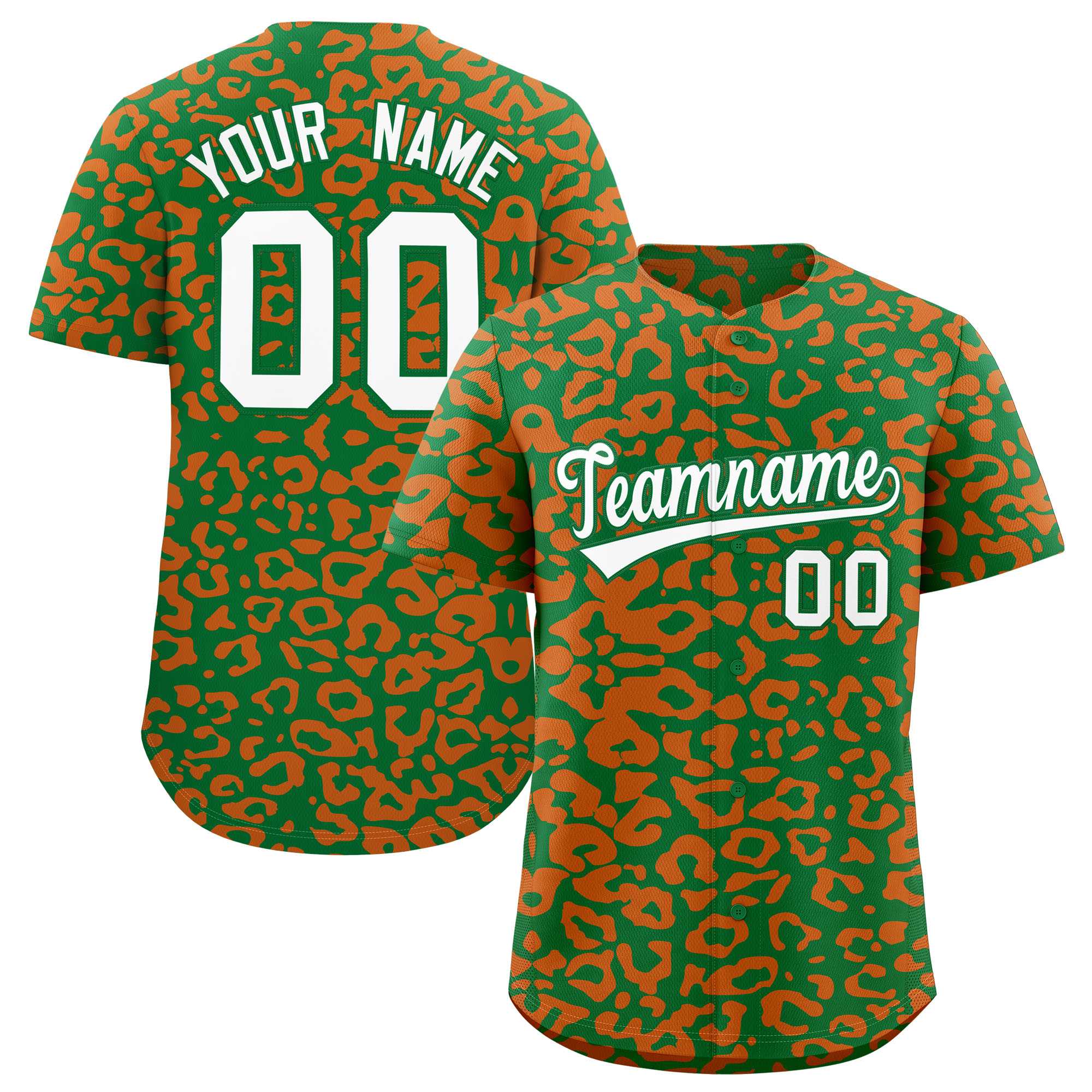 Authentisches Baseball-Trikot mit individuell gestaltetem Leopardenmuster