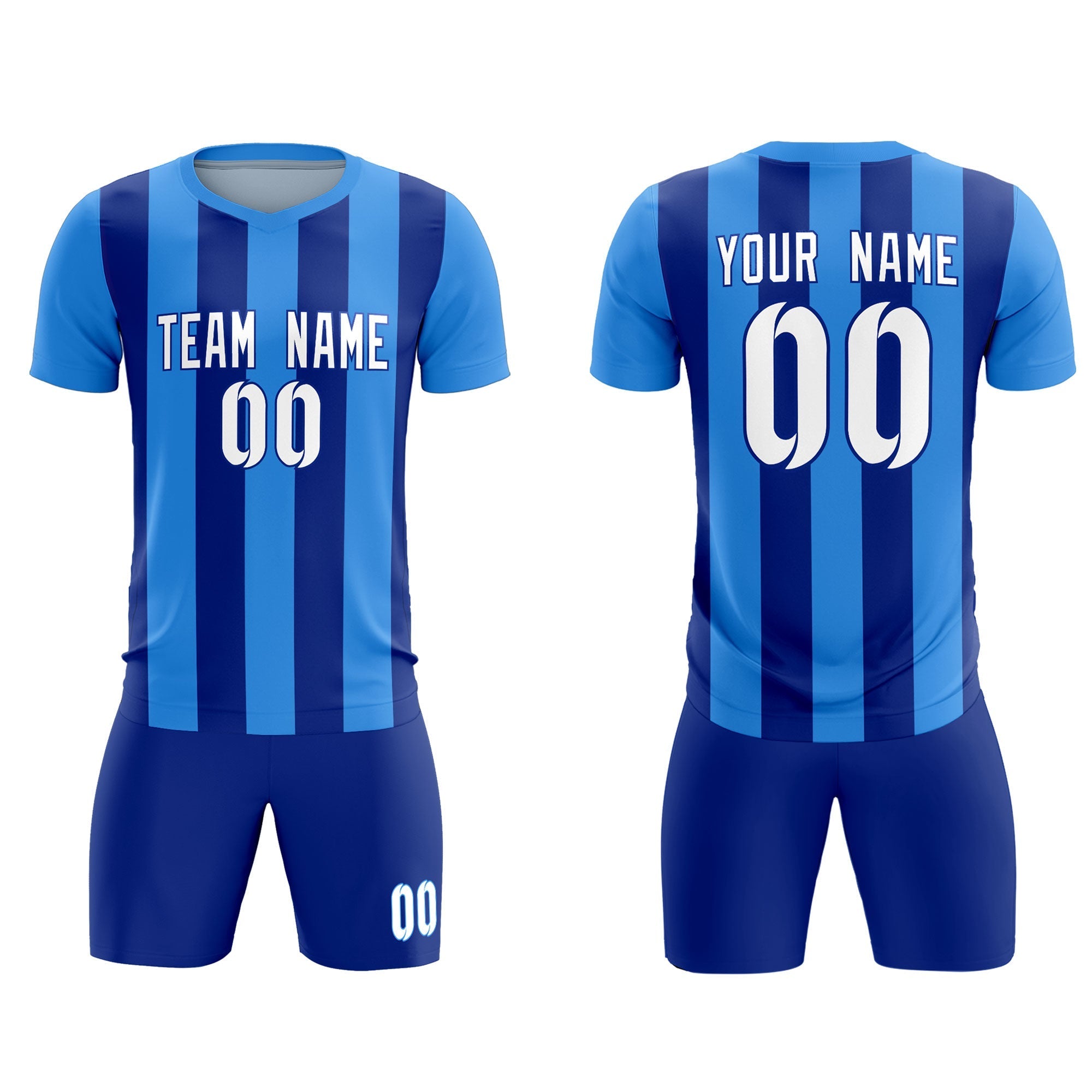 Benutzerdefinierte vertikale Streifen Casual Outdoor-Fußball-Sets-Trikot Benutzerdefinierte vertikale Streifen Casual Outdoor-Fußball-Sets-Trikot