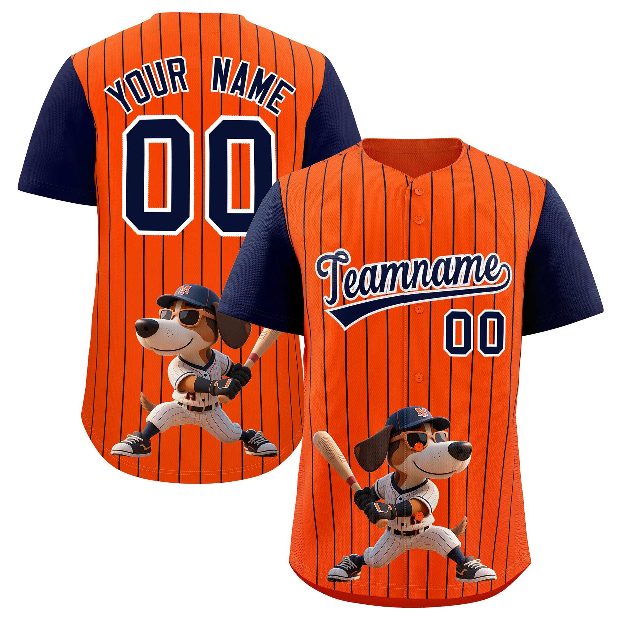 Authentisches Baseball-Trikot mit individuellem Streifen-Tiere-Graffiti-Muster, Raglanärmeln Authentisches Baseball-Trikot mit individuellem Streifen-Tiere-Graffiti-Muster, Raglanärmeln