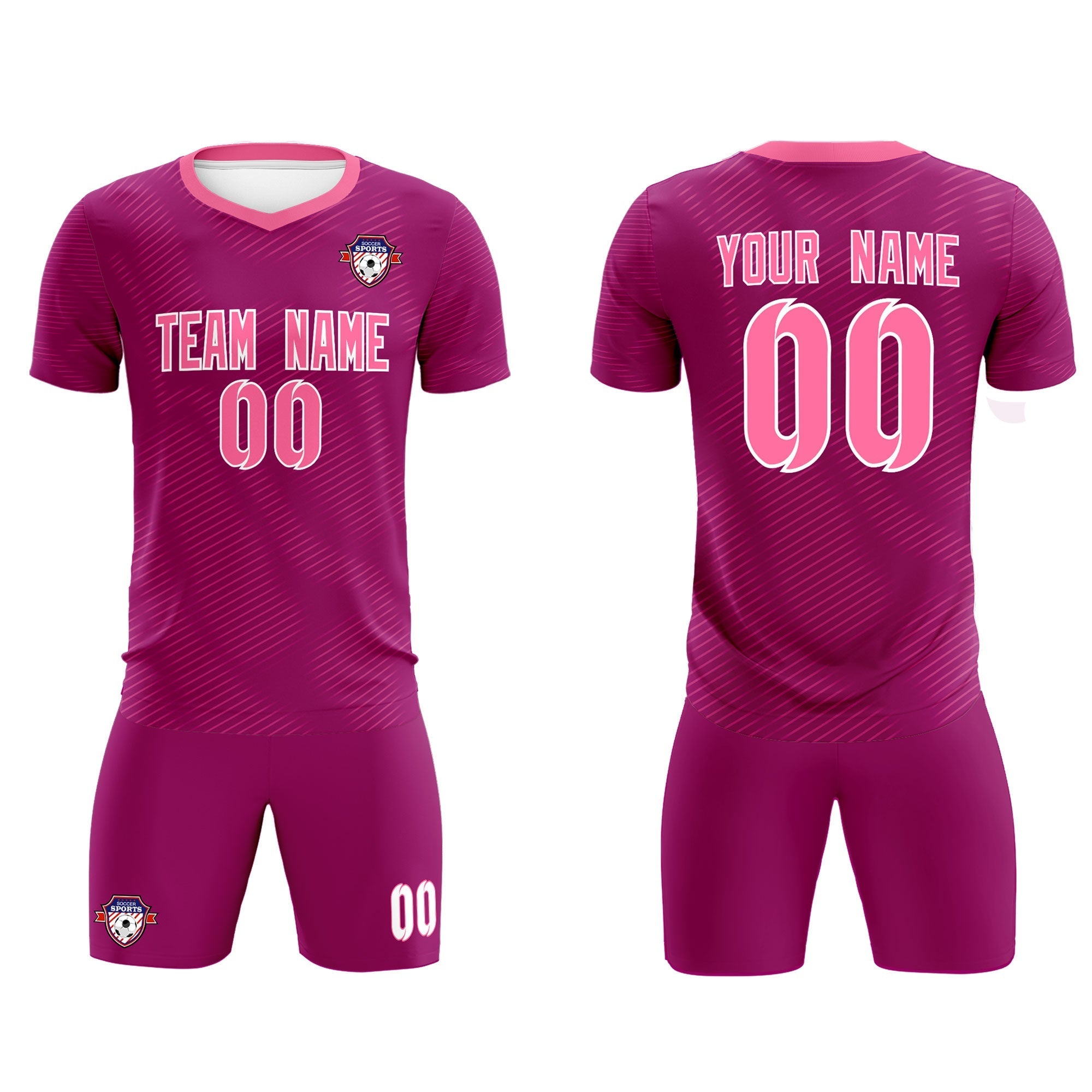 Benutzerdefinierte rosarote rosa Trainingsuniform für Männer-Fußball-Sets-Trikot