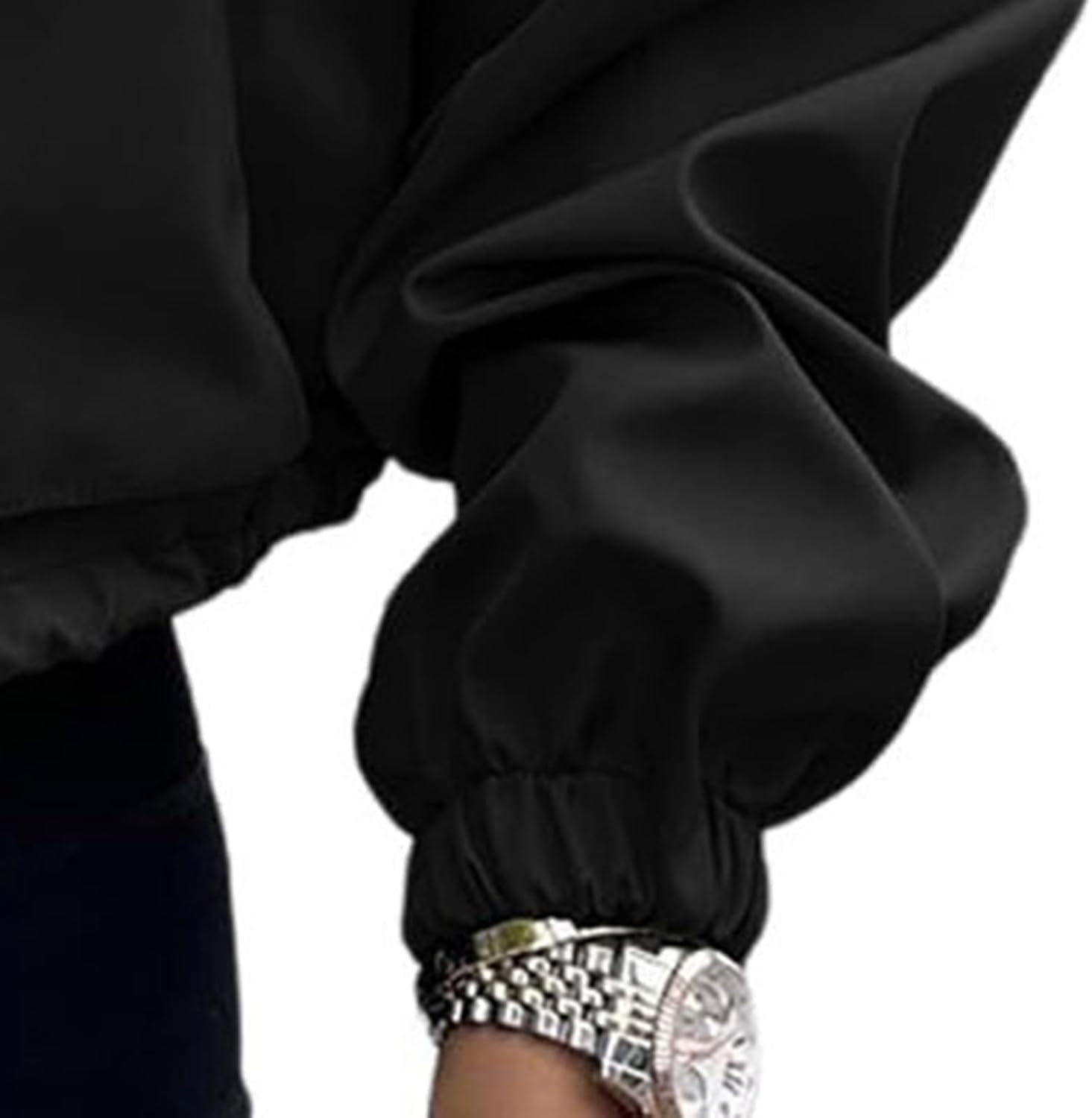 Women's Cropped Utility Jacket Stand Collar Big Flap Pockets Long Sleeve Zip Up Oversized Streetwear Outer Coat Women's Cropped Utility Jacket Stand Collar Big Flap Pockets Long Sleeve Zip Up Oversized Streetwear Outer Coat