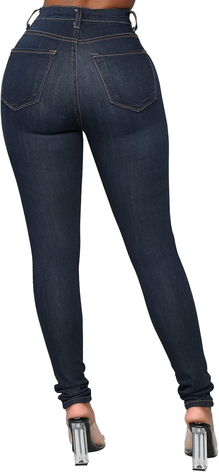 Womens Classic High Waisted Skinny Stretch Butt Lifting Jeans Slim Fit Denim Pants