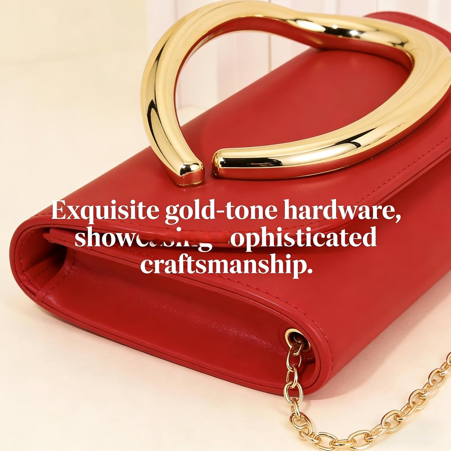 Women's Red Envelope Clutch Purse Gold Buckle Evening Bag Women's Red Envelope Clutch Purse Gold Buckle Evening Bag