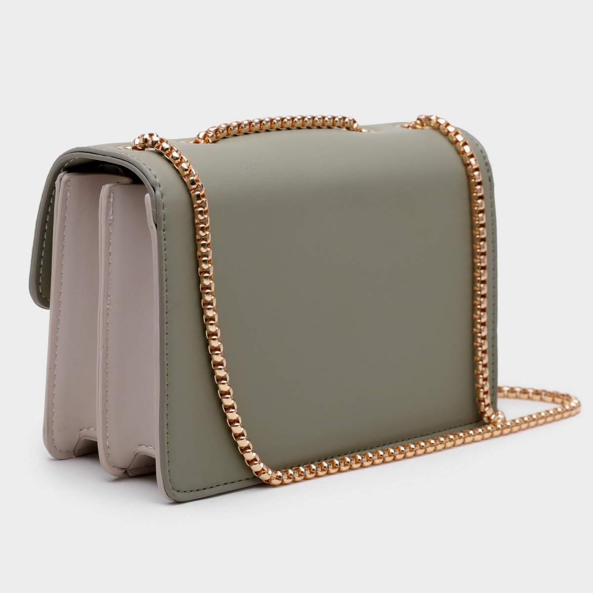 Women's Color Block Crossbody Purse with Gold Chain Strap
