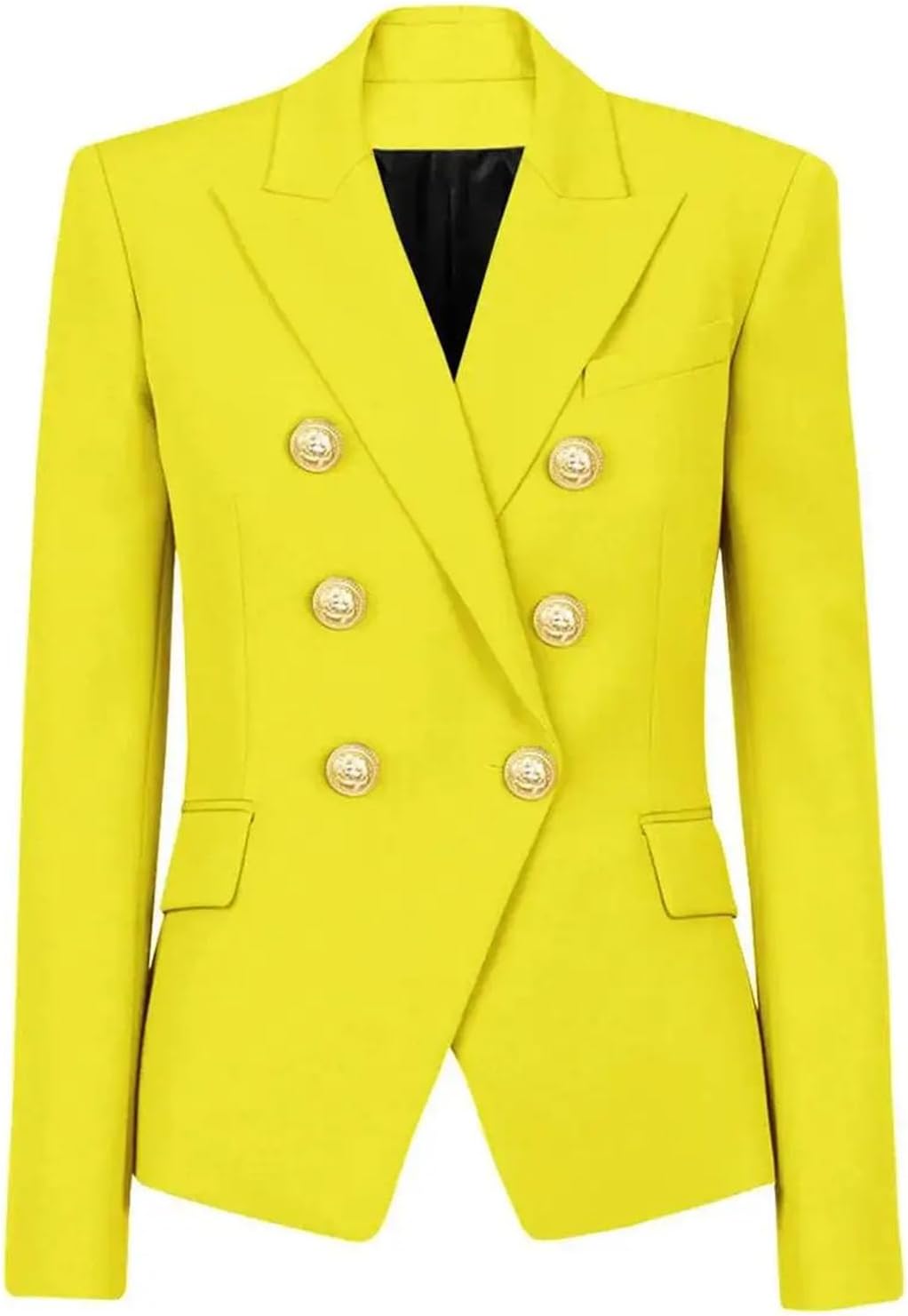 Women's Gold Button Double Breasted Blazer Pink