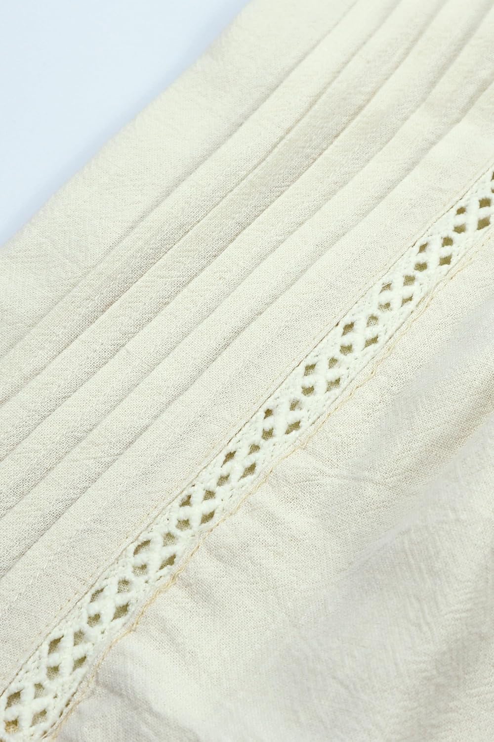Womens Casual Adjustable Straps V Neck Linen Pleated Crochet Cami Shirt Tanks Tops