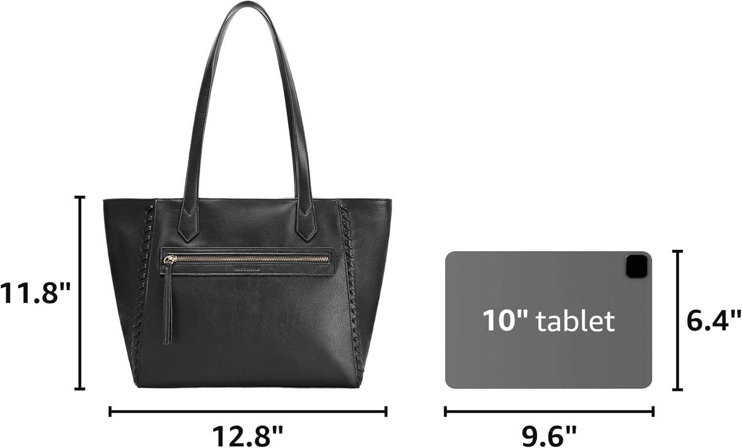 Women's PU Leather Braided Tote Bag with Zipper Pocket