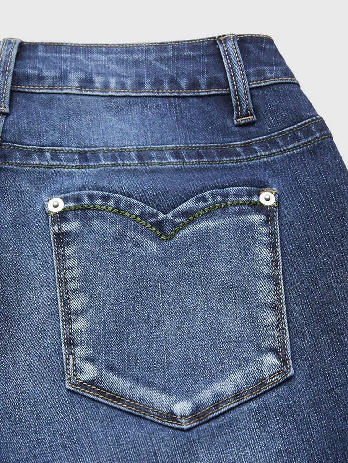 Mid Waist Women's Skinny Jeans Butt Lifting Slim Fit Wash Leg Denim Pants with Pocket