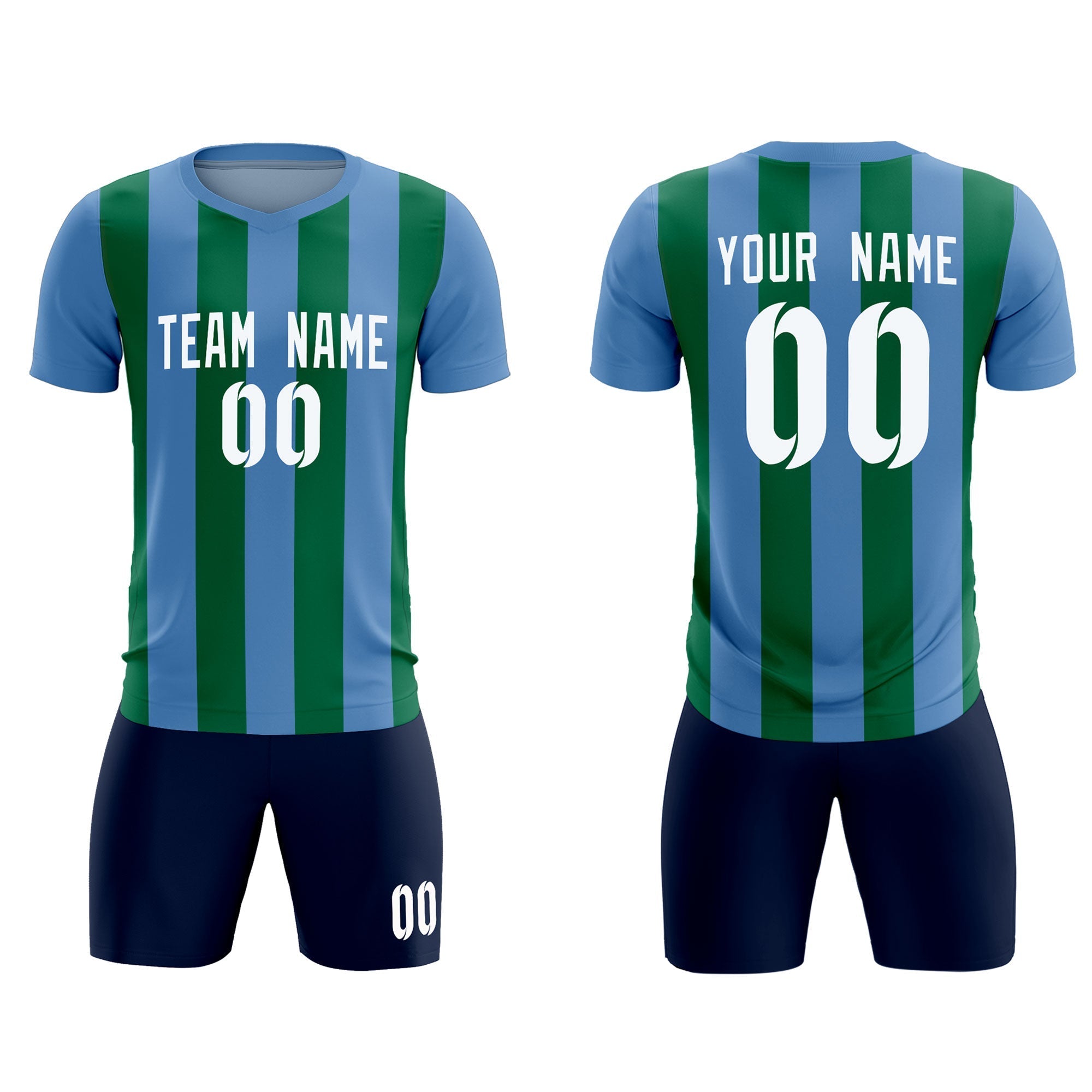 Benutzerdefinierte vertikale Streifen Casual Outdoor-Fußball-Sets-Trikot Benutzerdefinierte vertikale Streifen Casual Outdoor-Fußball-Sets-Trikot