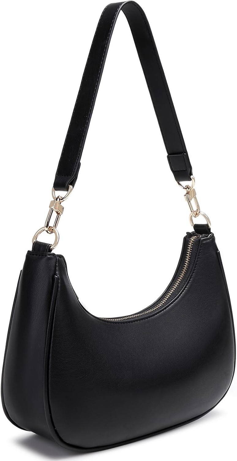 Women's Crescent Moon Hobo Bag Black Shoulder Purse Women's Crescent Moon Hobo Bag Black Shoulder Purse