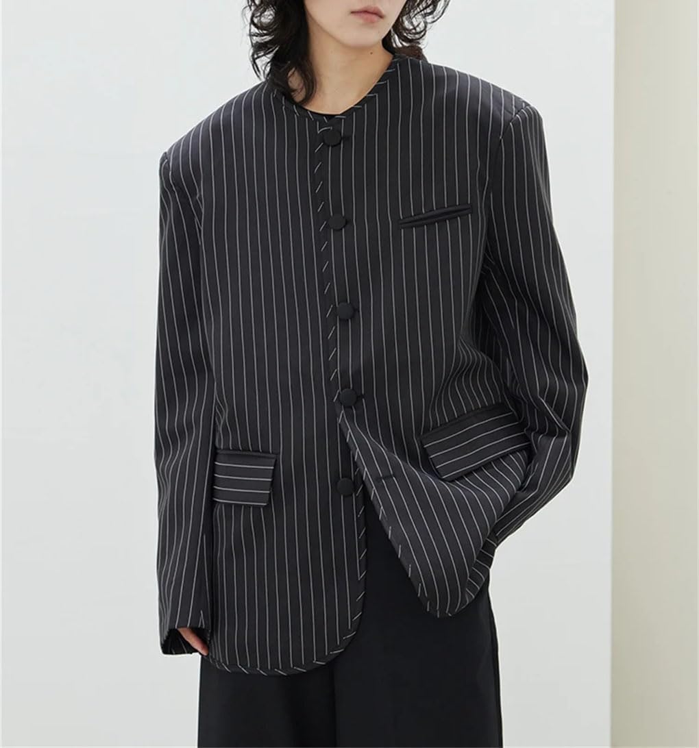 Solid Color Casual Round Neck Single Breasted Striped Business Women's Blazer Solid Color Casual Round Neck Single Breasted Striped Business Women's Blazer
