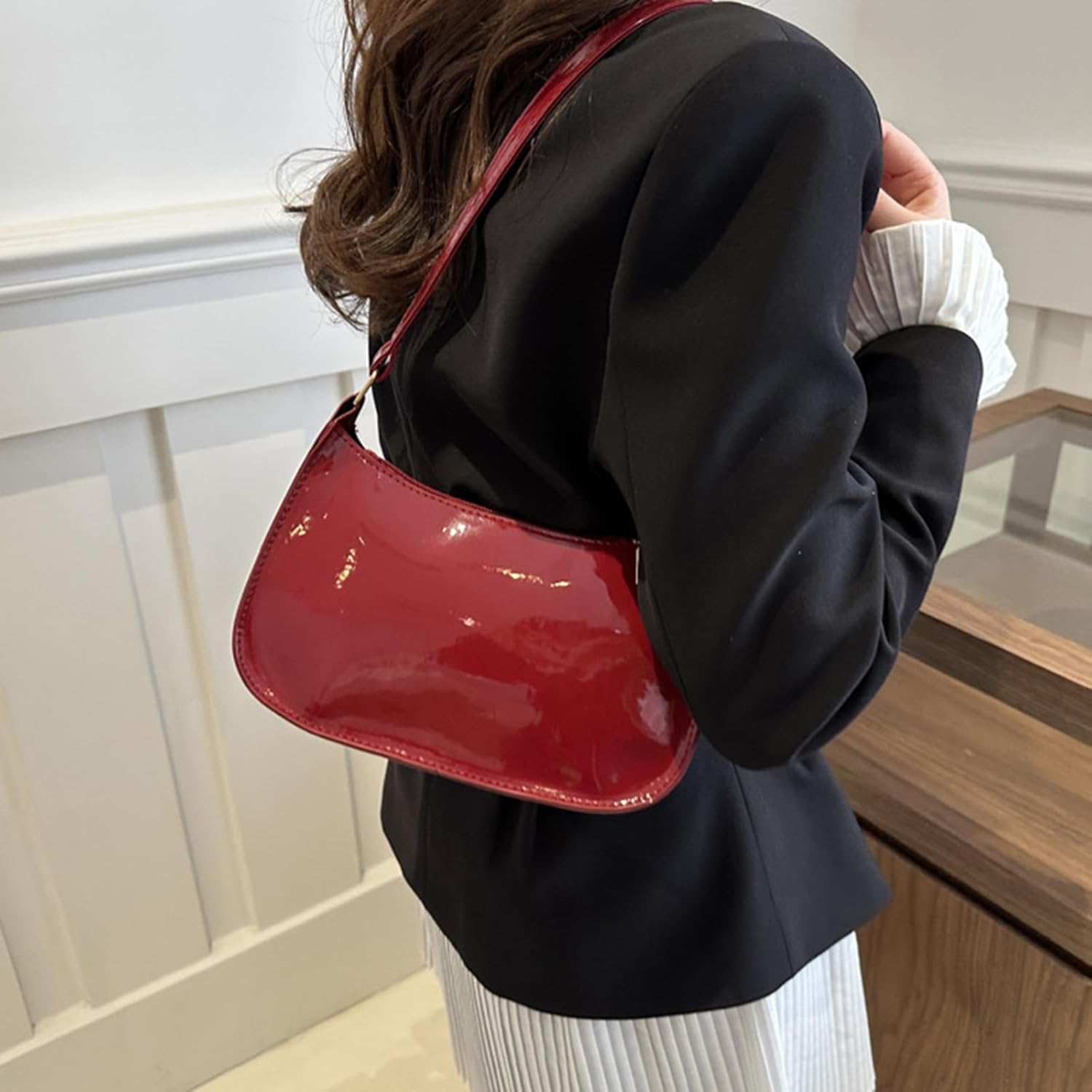 Contemporary Shoulder Bag Purse with Zippered Closure Stylish Underarm Bag PU Leather Satchel Handbag for Women Women & 39 s Out Contemporary Shoulder Bag Purse with Zippered Closure Stylish Underarm Bag PU Leather Satchel Handbag for Women Women & 39 s Out