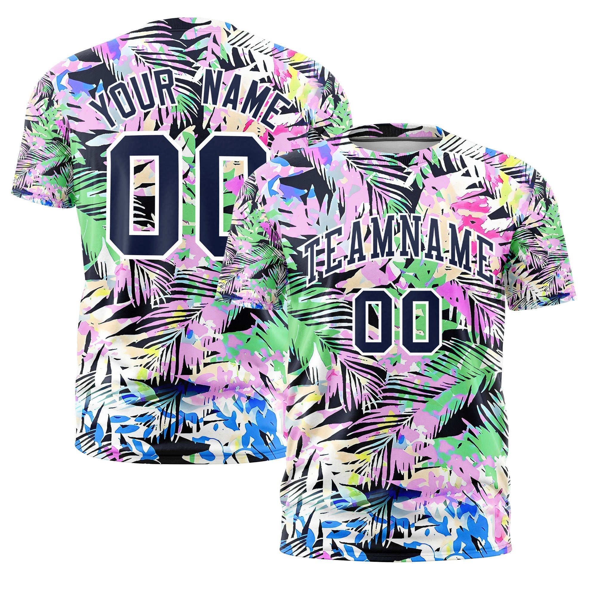 Benutzerdefiniertes T-Shirt im hawaiianischen Stil mit Graffiti-Muster