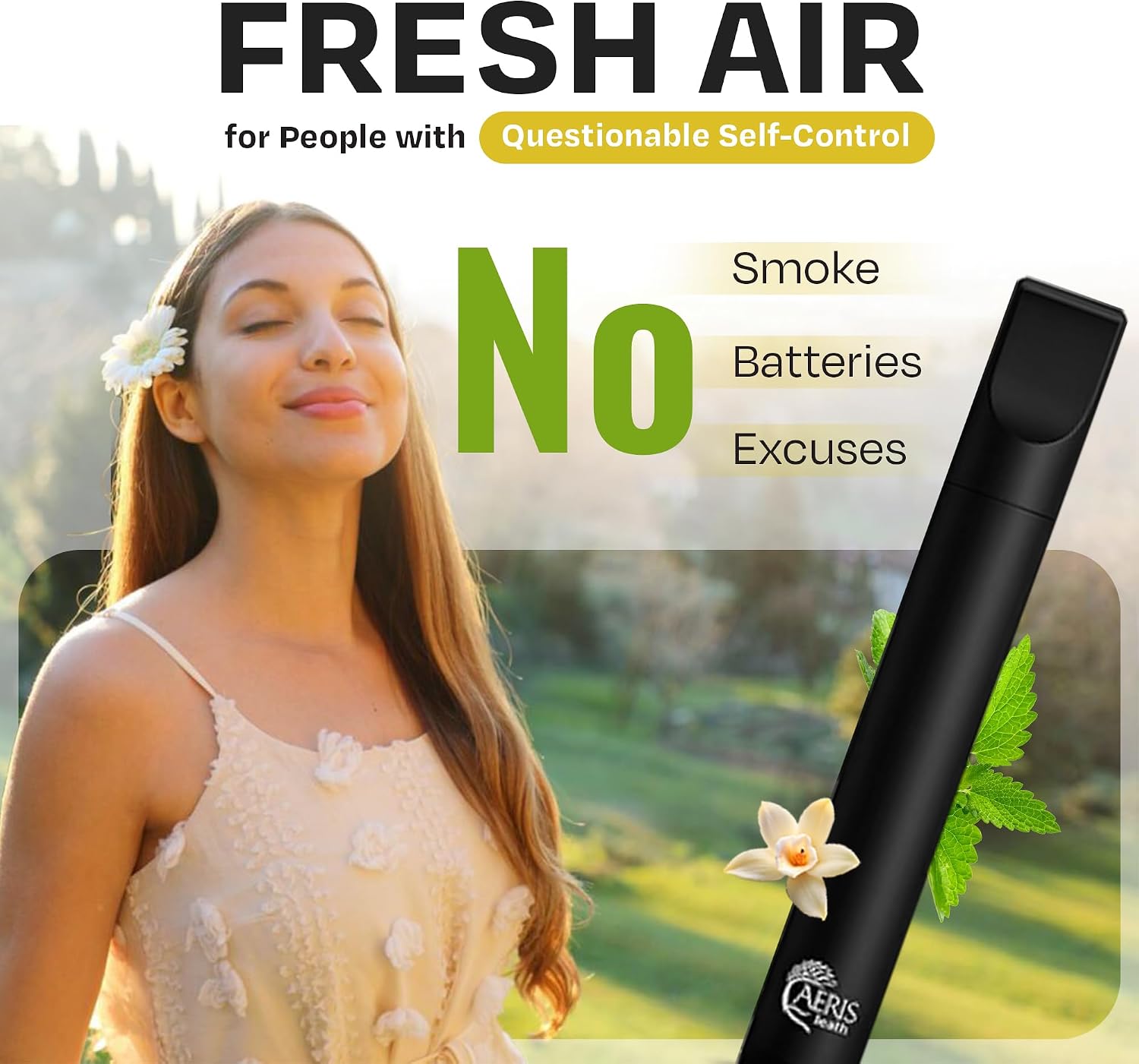 Portable Aroma Inhaler, 12 Plant-Based Cores, 4 Scents