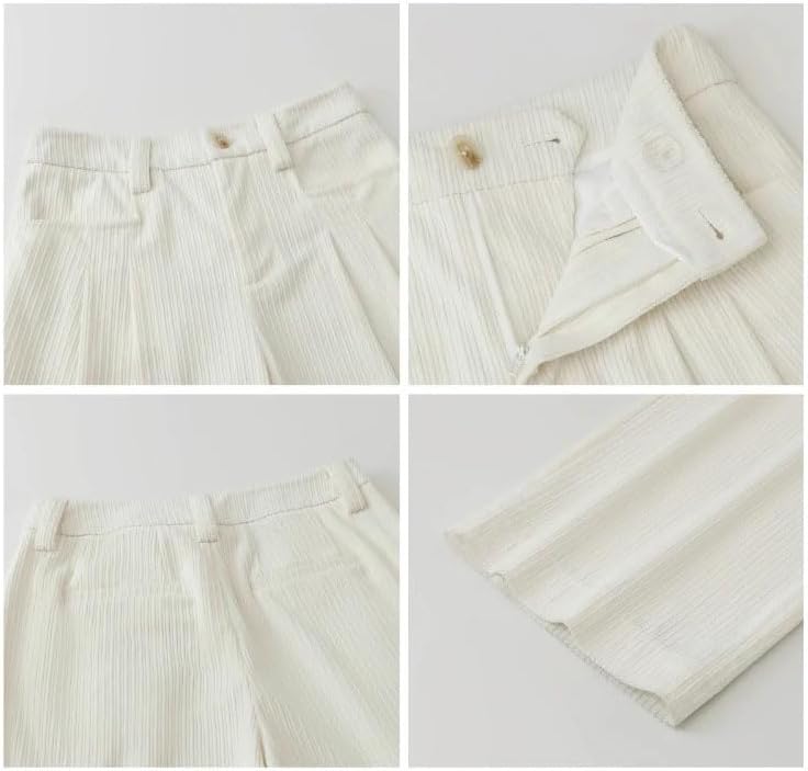 Women's Pants Retro Pleated Corduroy High Waisted Straight Leg Ladies Trousers Autumn Winter Women's Pants Retro Pleated Corduroy High Waisted Straight Leg Ladies Trousers Autumn Winter