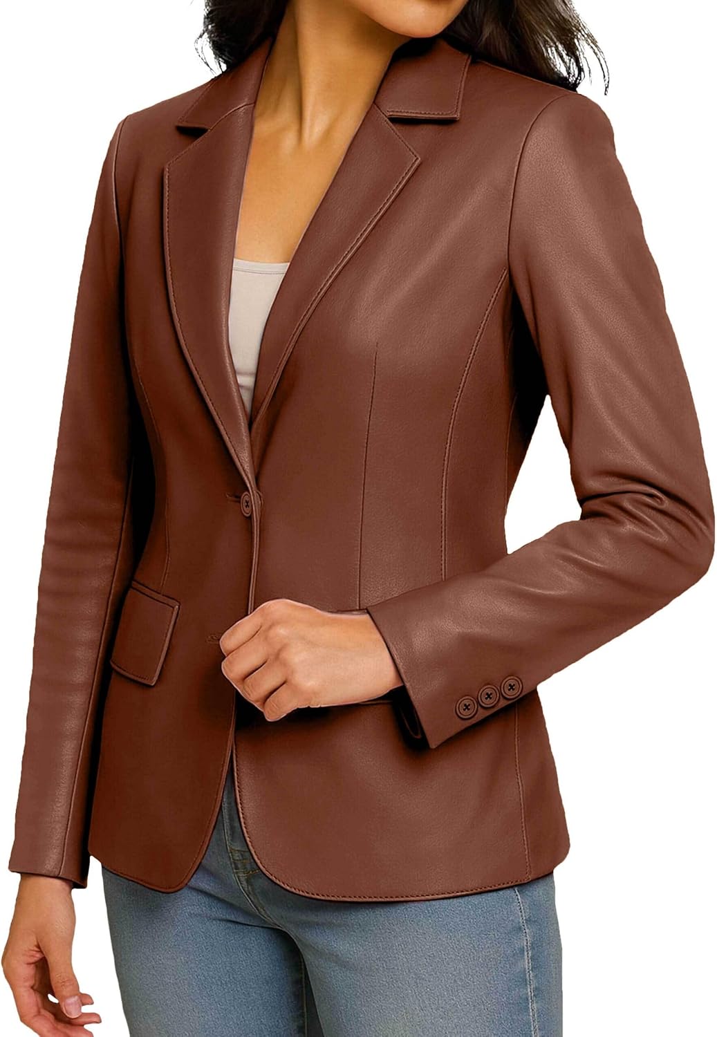 Women's Leather Blazer Jacket - Sports Style Real Lambskin Blazers & Coats