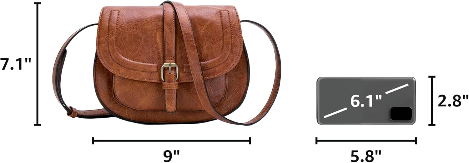 Women's Vegan Leather Saddle Crossbody Bag