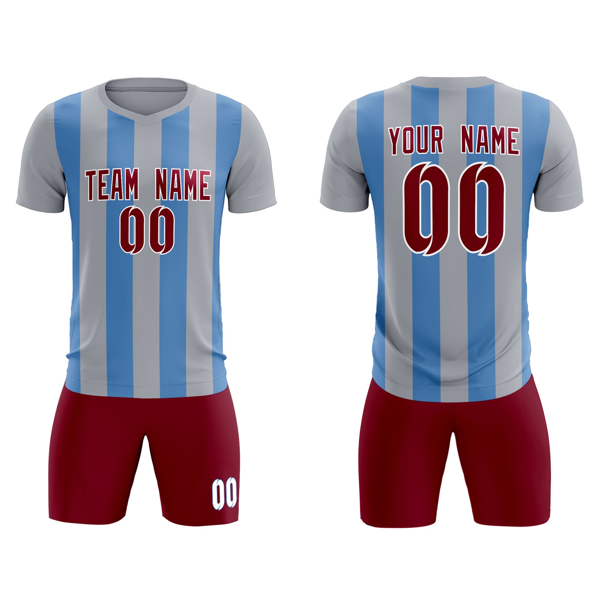 Benutzerdefinierte vertikale Streifen Casual Outdoor-Fußball-Sets-Trikot Benutzerdefinierte vertikale Streifen Casual Outdoor-Fußball-Sets-Trikot