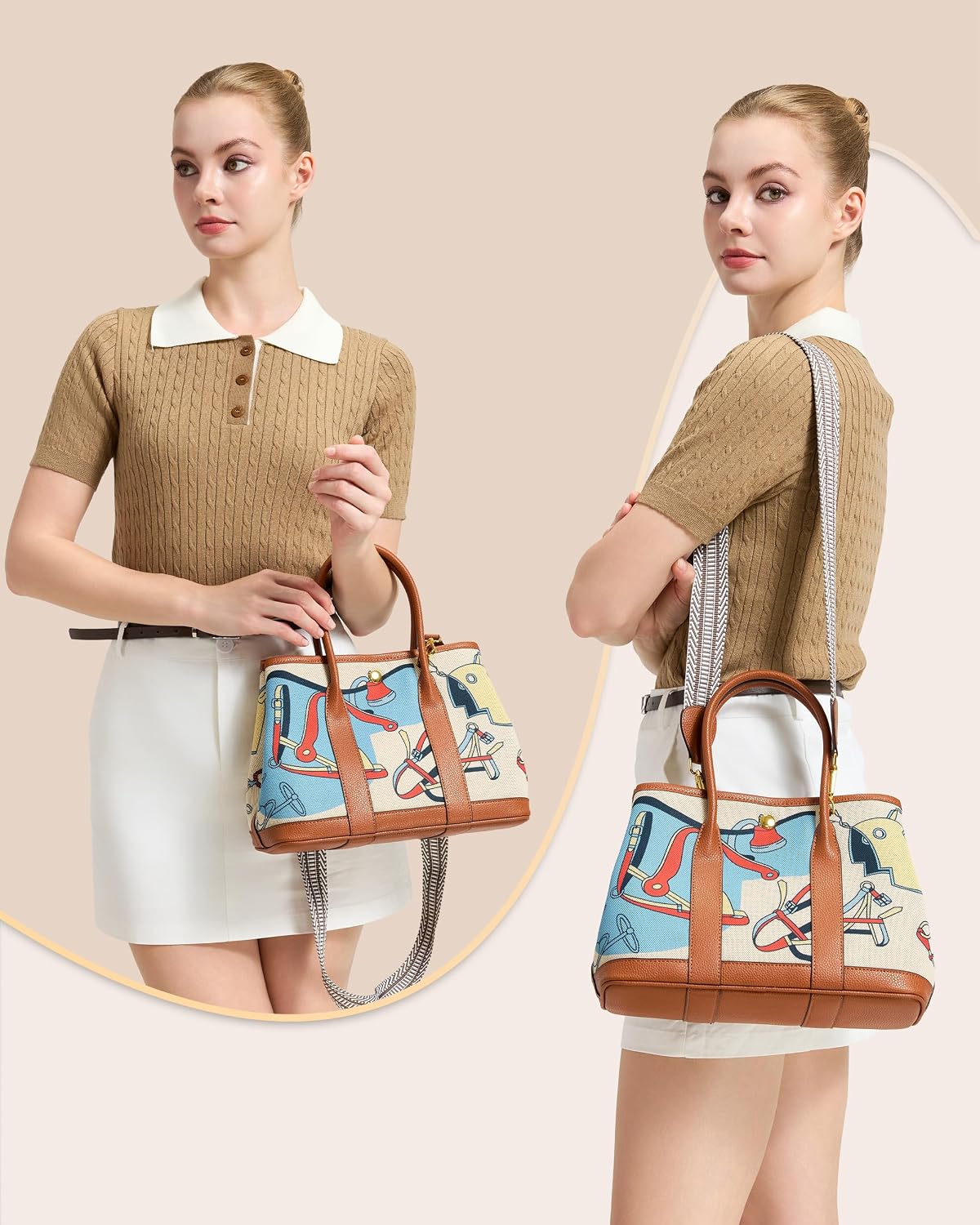 Women's Canvas Mini Tote Bag Circus Print