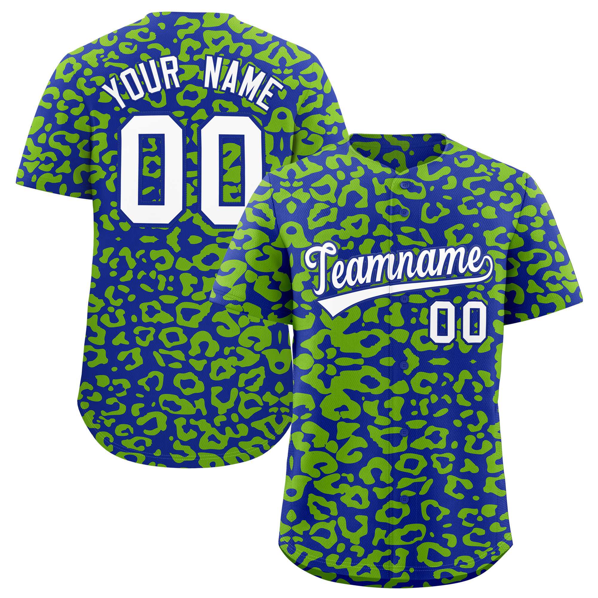 Authentisches Baseball-Trikot mit individuell gestaltetem Leopardenmuster