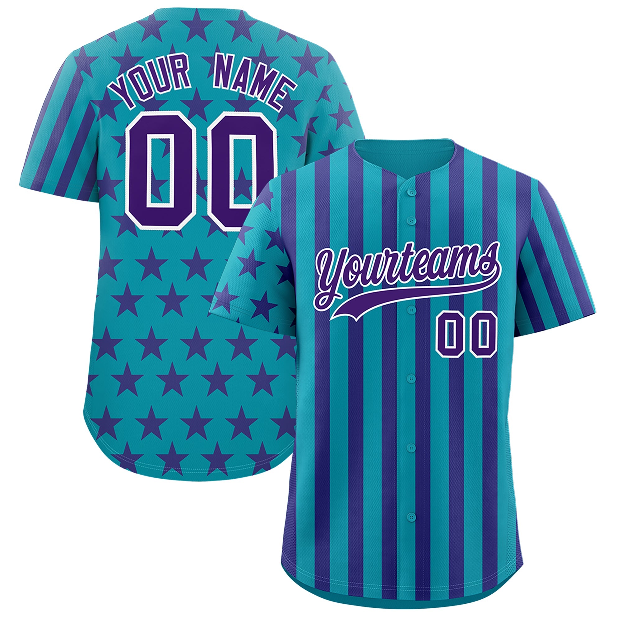 Benutzerdefiniertes Graffiti-Muster-Baseball-Trikot mit amerikanischer Flagge