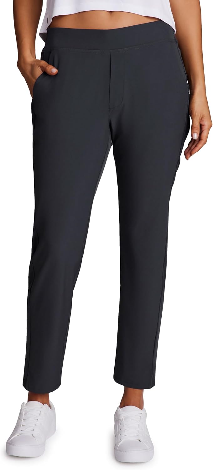 Women's Stretch Ankle Pants Straight Leg Charcoal