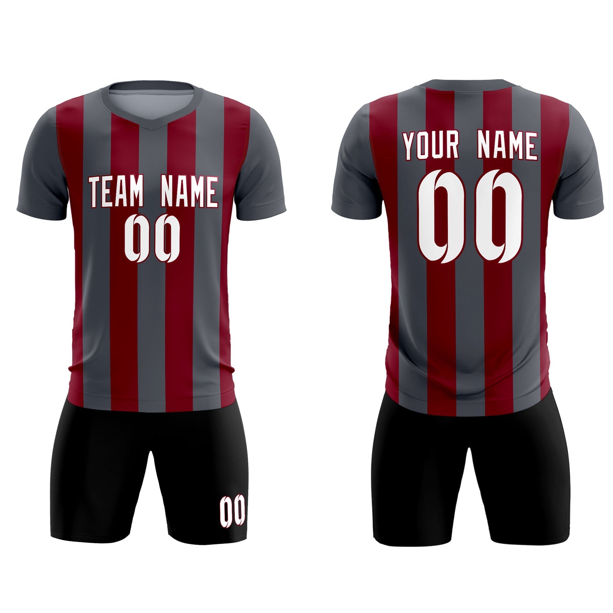 Benutzerdefinierte vertikale Streifen Casual Outdoor-Fußball-Sets-Trikot Benutzerdefinierte vertikale Streifen Casual Outdoor-Fußball-Sets-Trikot
