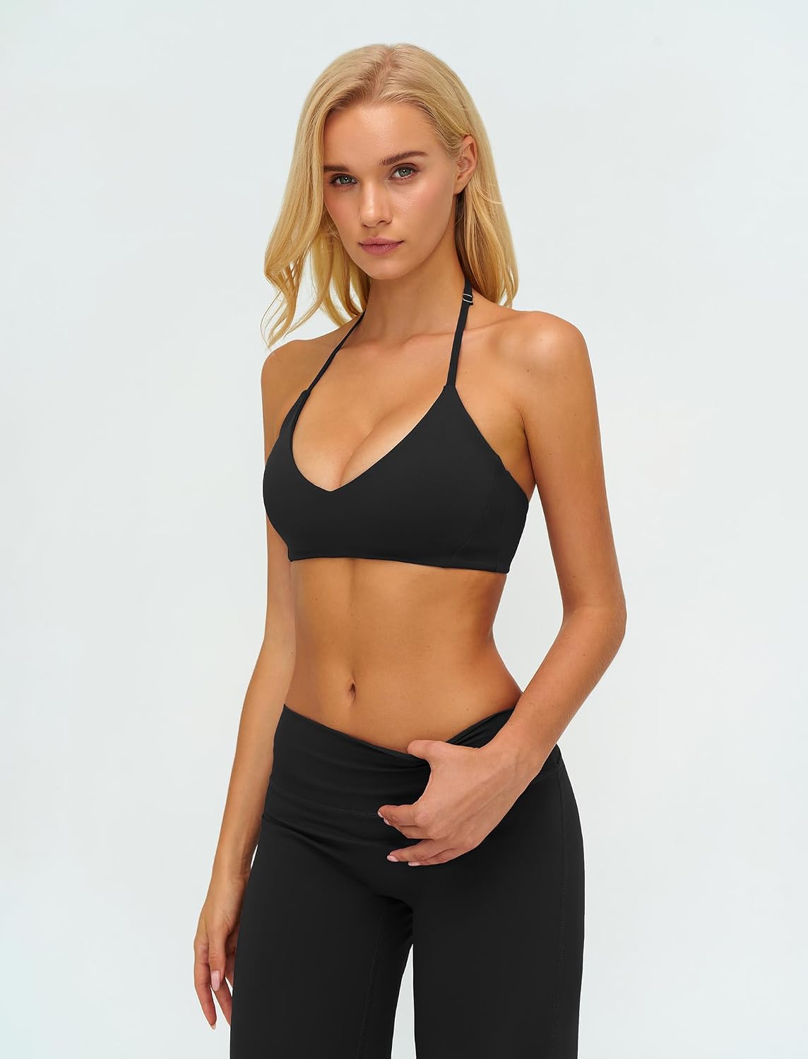 Women's Halter Sports Bra Wide Leg Yoga Pants Set