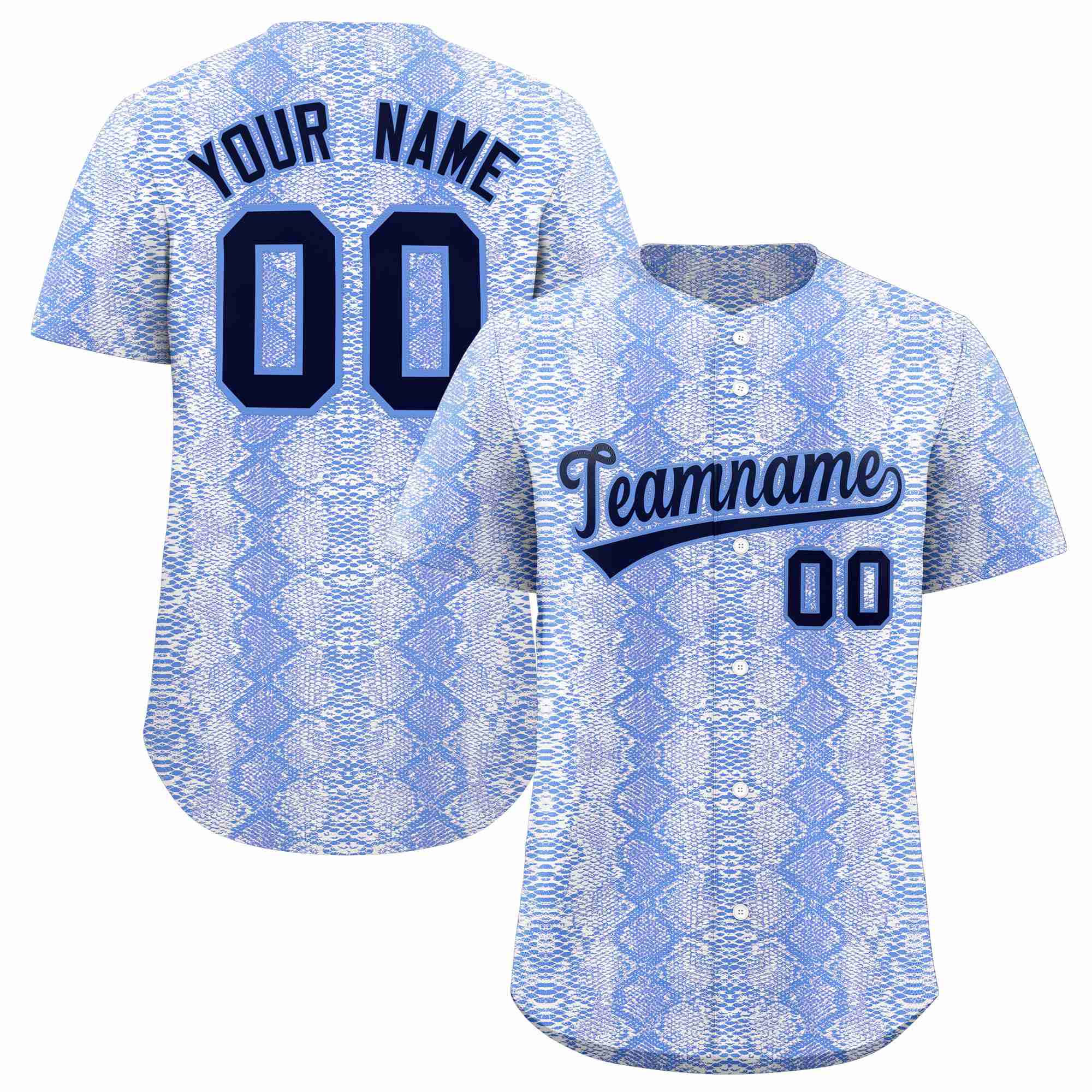 Benutzerdefiniertes authentisches Baseball-Trikot mit mehrfarbigem Schlangenledermuster