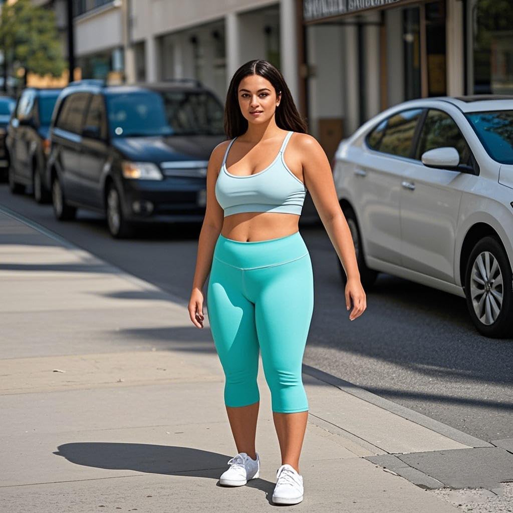 Plus Size Capri Leggings for Women- XL-4XL High Waist Tummy Control Stretchy Workout Yoga Pants Capris