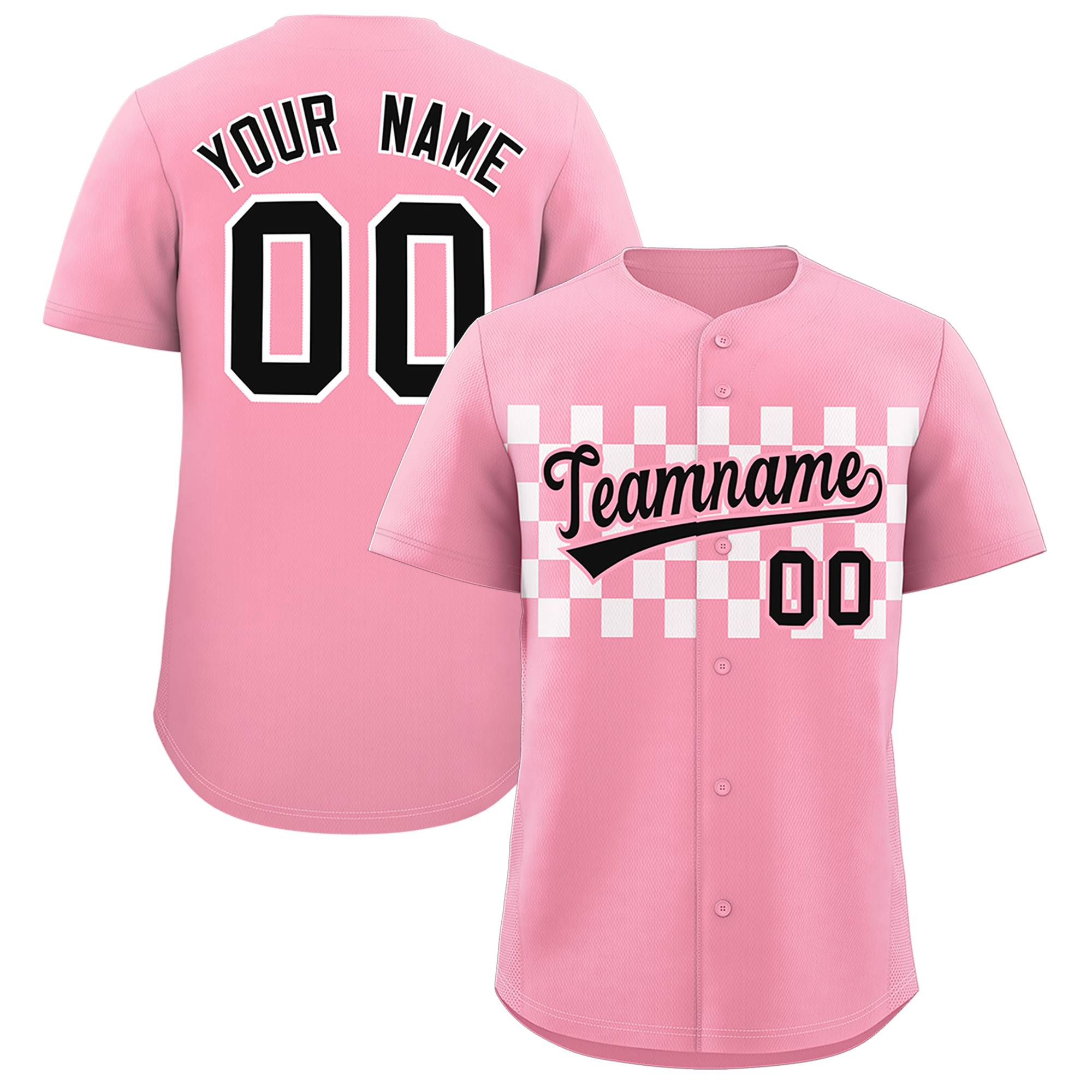 Individuell personalisiertes authentisches Baseball-Trikot mit kariertem Modedesign Individuell personalisiertes authentisches Baseball-Trikot mit kariertem Modedesign