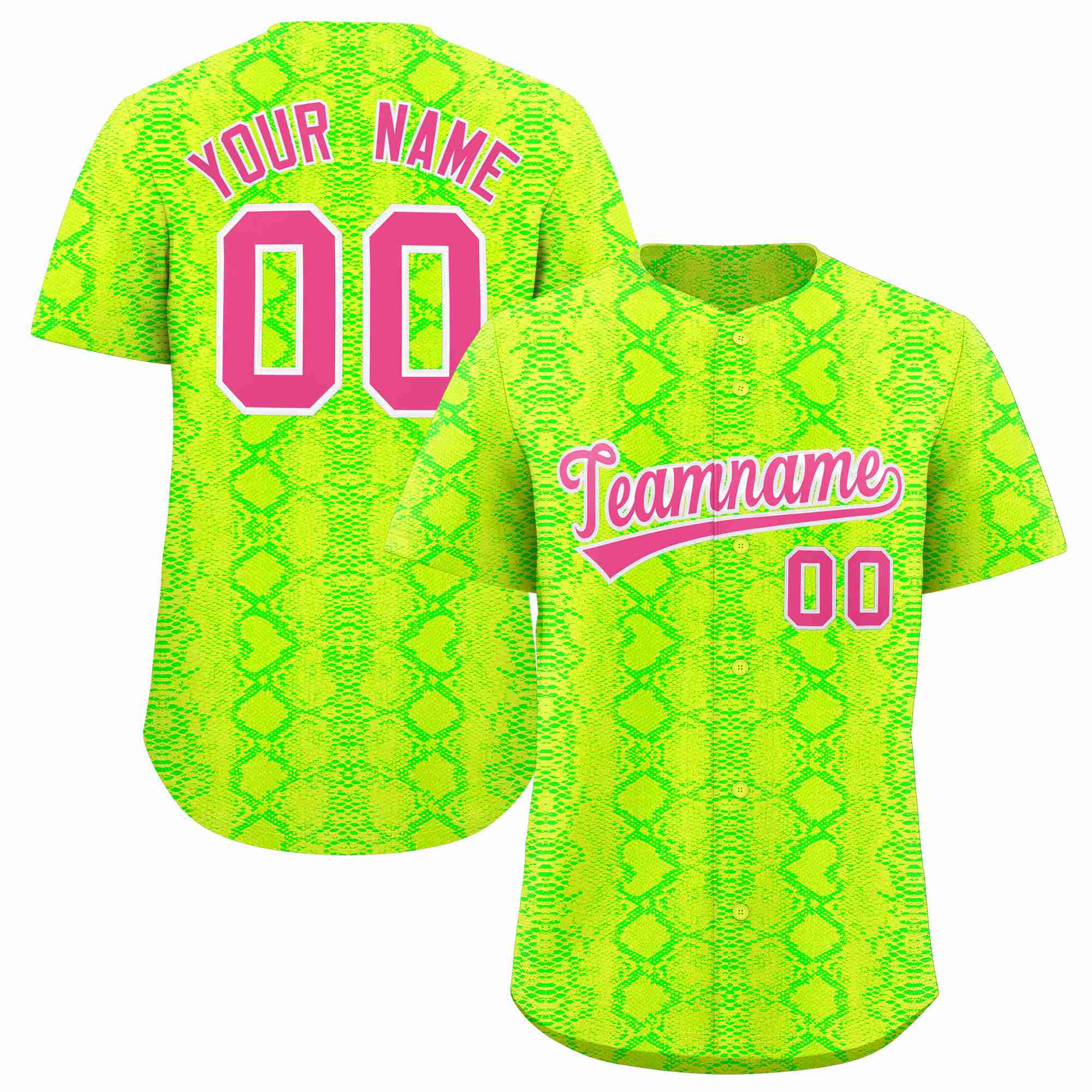 Benutzerdefiniertes authentisches Baseball-Trikot mit mehrfarbigem Schlangenledermuster