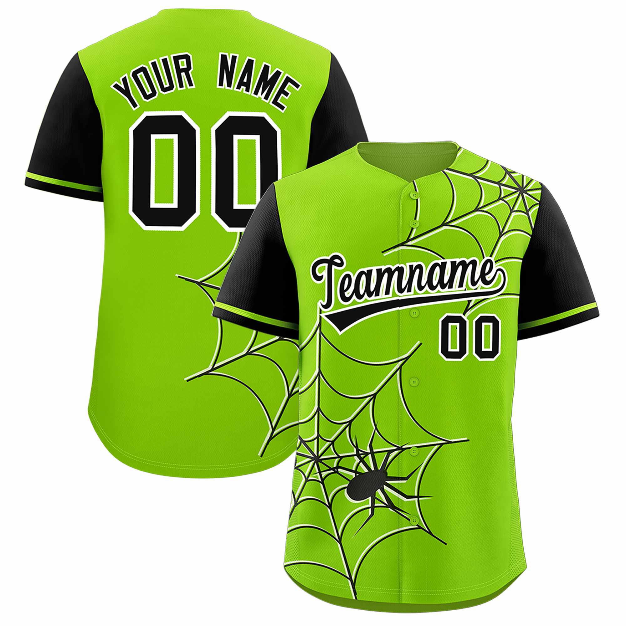 Benutzerdefiniertes Spinnennetz-Muster, Raglanärmel, authentisches Baseball-Trikot