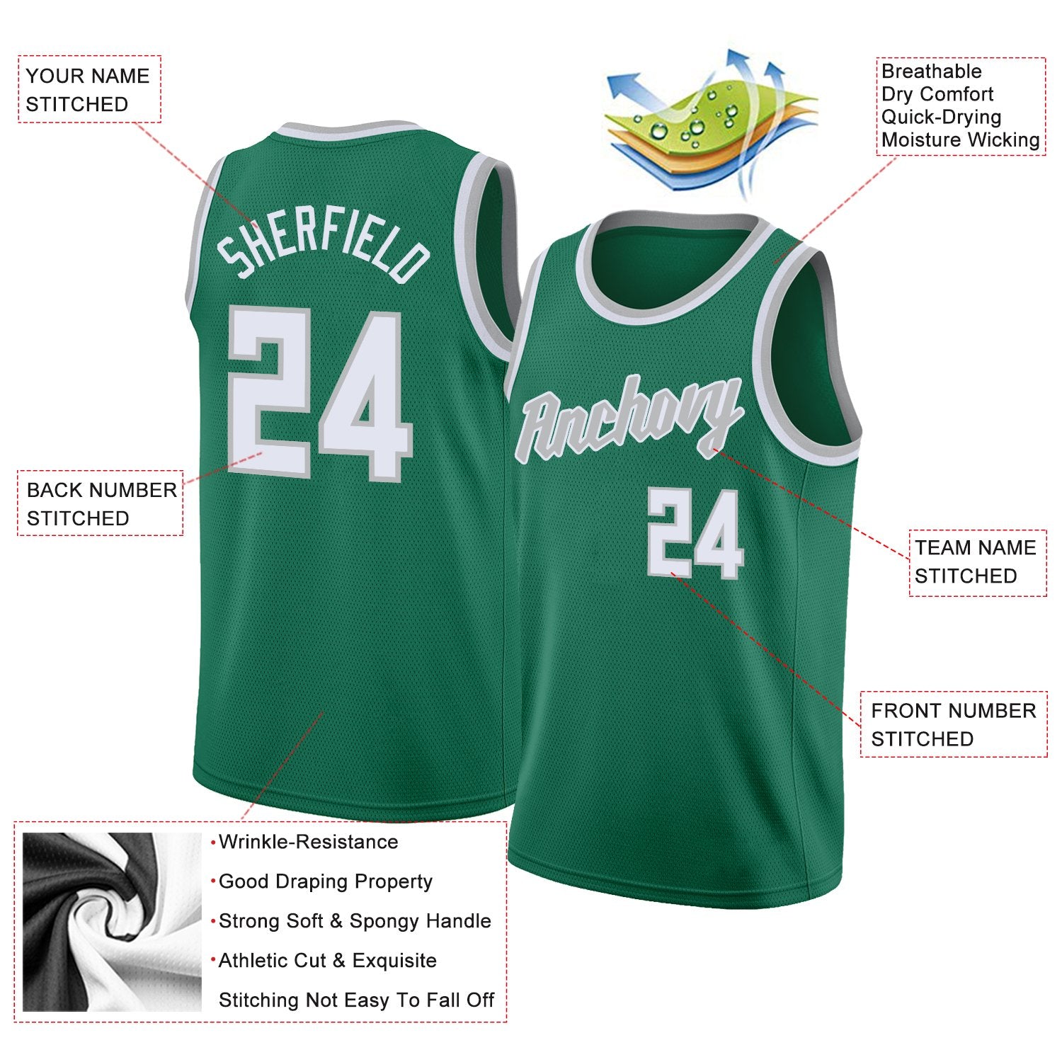Custom Classic Tops Mesh Sport Basketball-Trikot