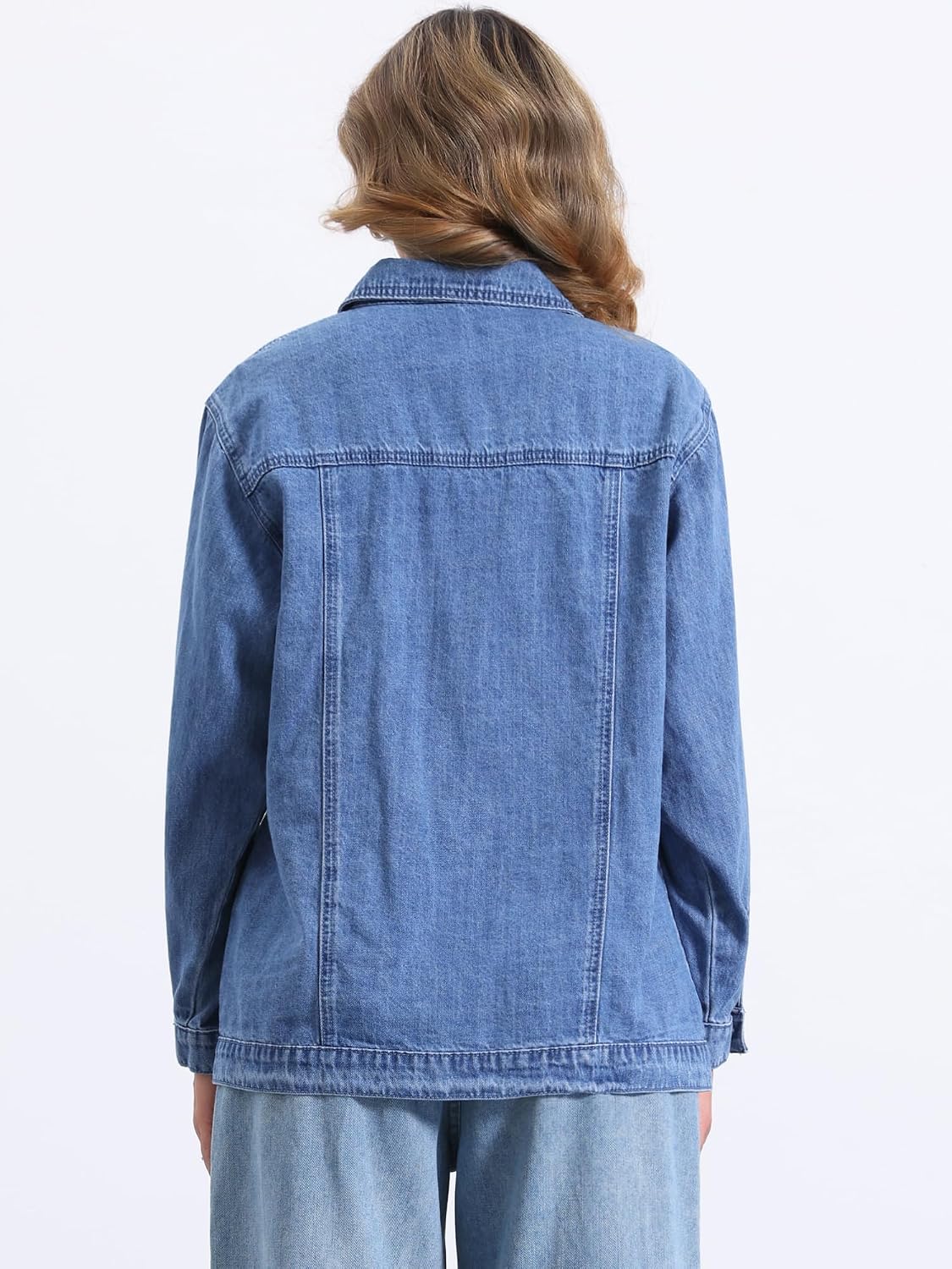 Women's Oversized Long Denim Shacket with Pockets Women's Oversized Long Denim Shacket with Pockets