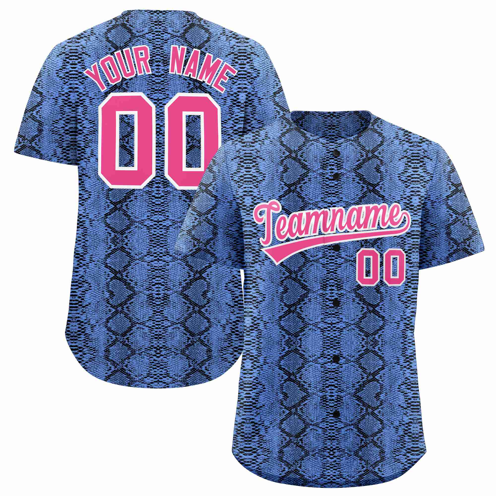 Benutzerdefiniertes authentisches Baseball-Trikot mit mehrfarbigem Schlangenledermuster