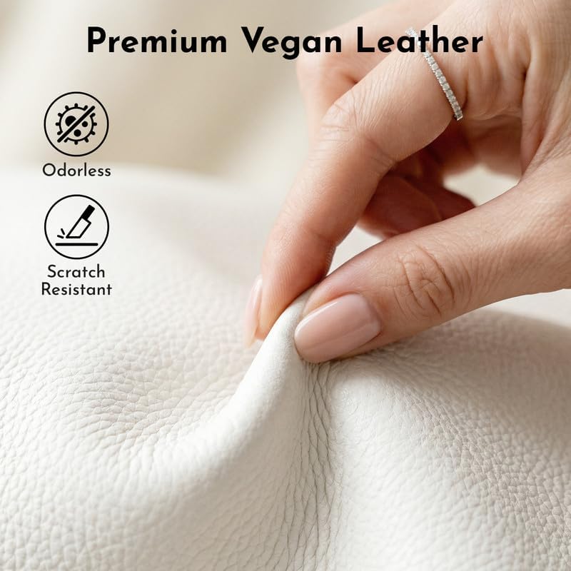White Vegan Leather Bucket Tote Bag Silver Lock
