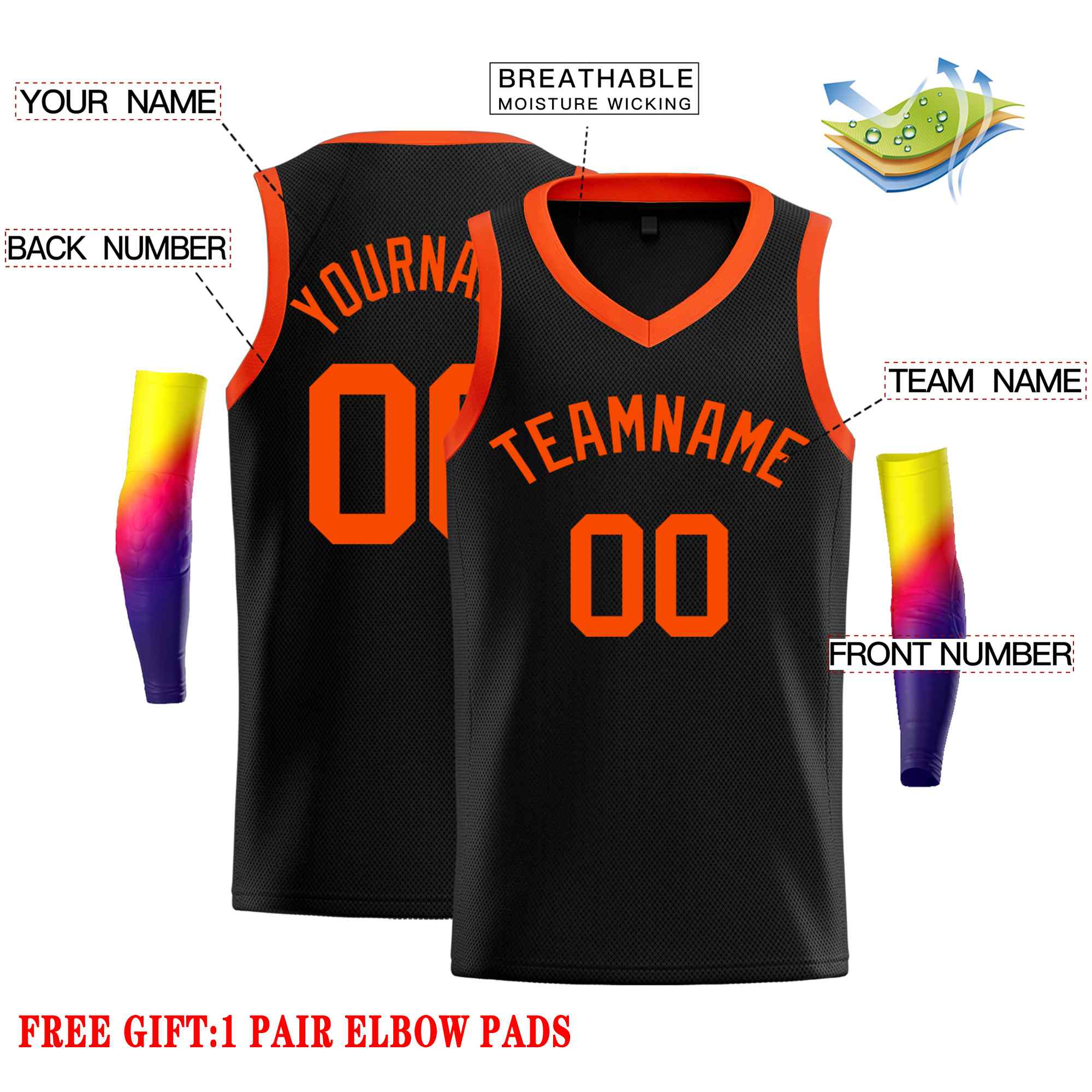 Benutzerdefiniertes Orange-Classic Tops Herren-Freizeit-Basketballtrikot Benutzerdefiniertes Orange-Classic Tops Herren-Freizeit-Basketballtrikot