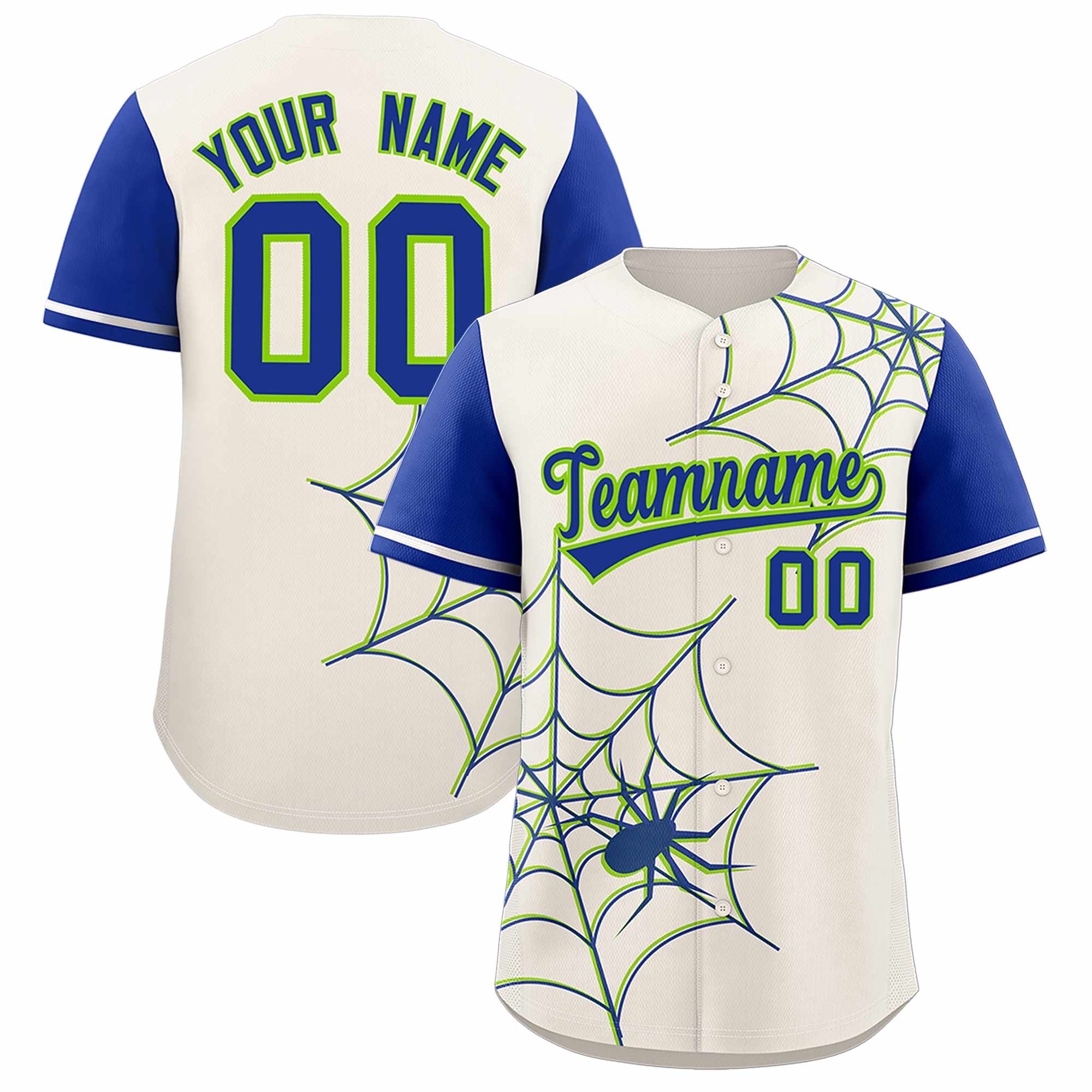 Benutzerdefiniertes Spinnennetz-Muster, Raglanärmel, authentisches Baseball-Trikot