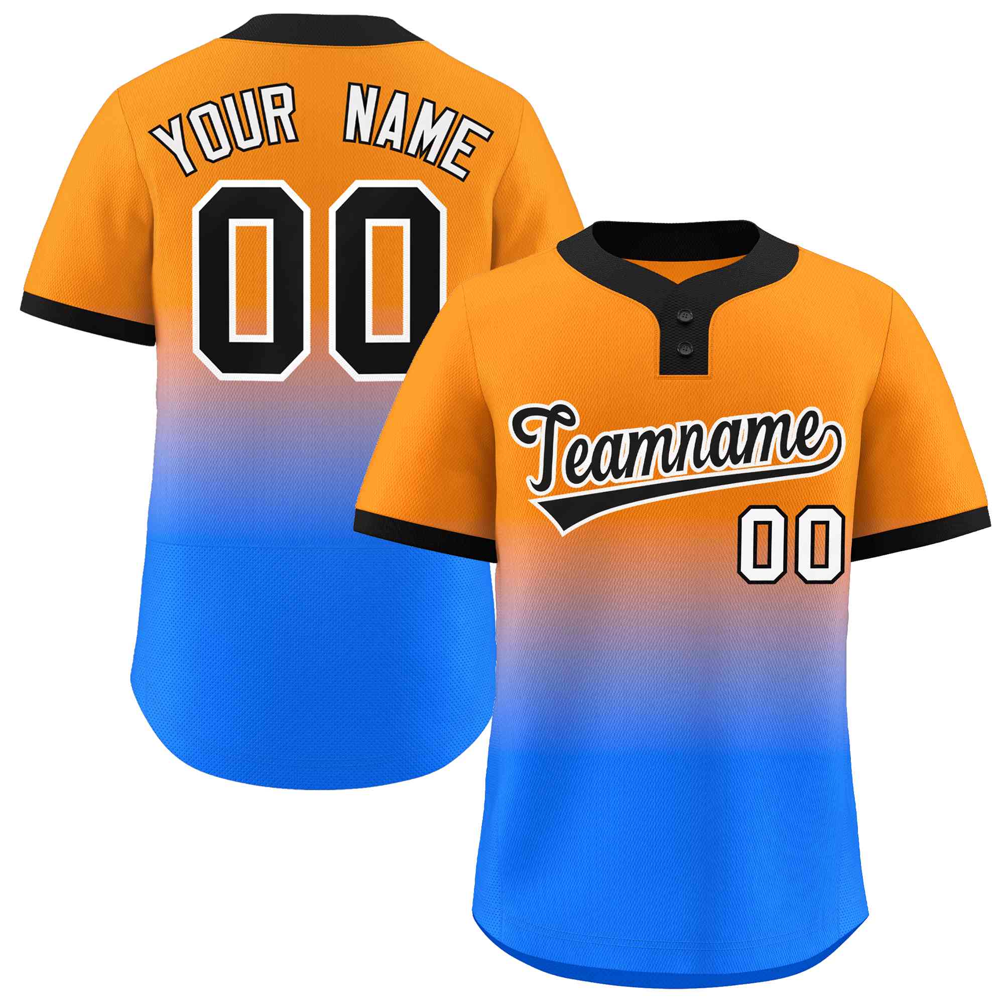 Custom Gradient Fashion Authentic Two-Button Softball Jersey