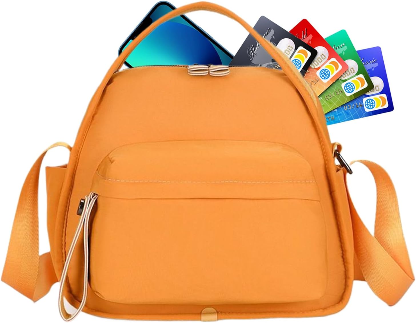 Women's Orange Casual Shoulder Bag with Adjustable Strap