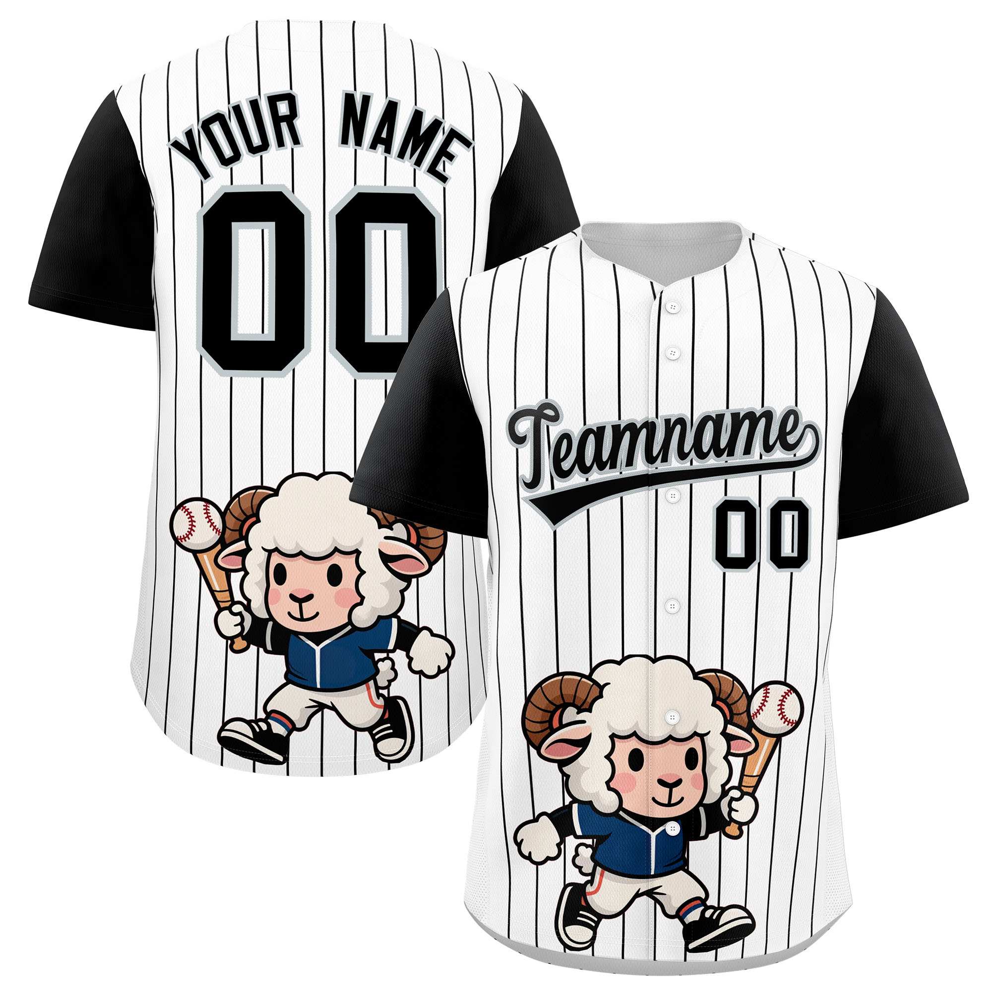 Authentisches Baseball-Trikot mit individuellem Streifen-Tiere-Graffiti-Muster, Raglanärmeln Authentisches Baseball-Trikot mit individuellem Streifen-Tiere-Graffiti-Muster, Raglanärmeln