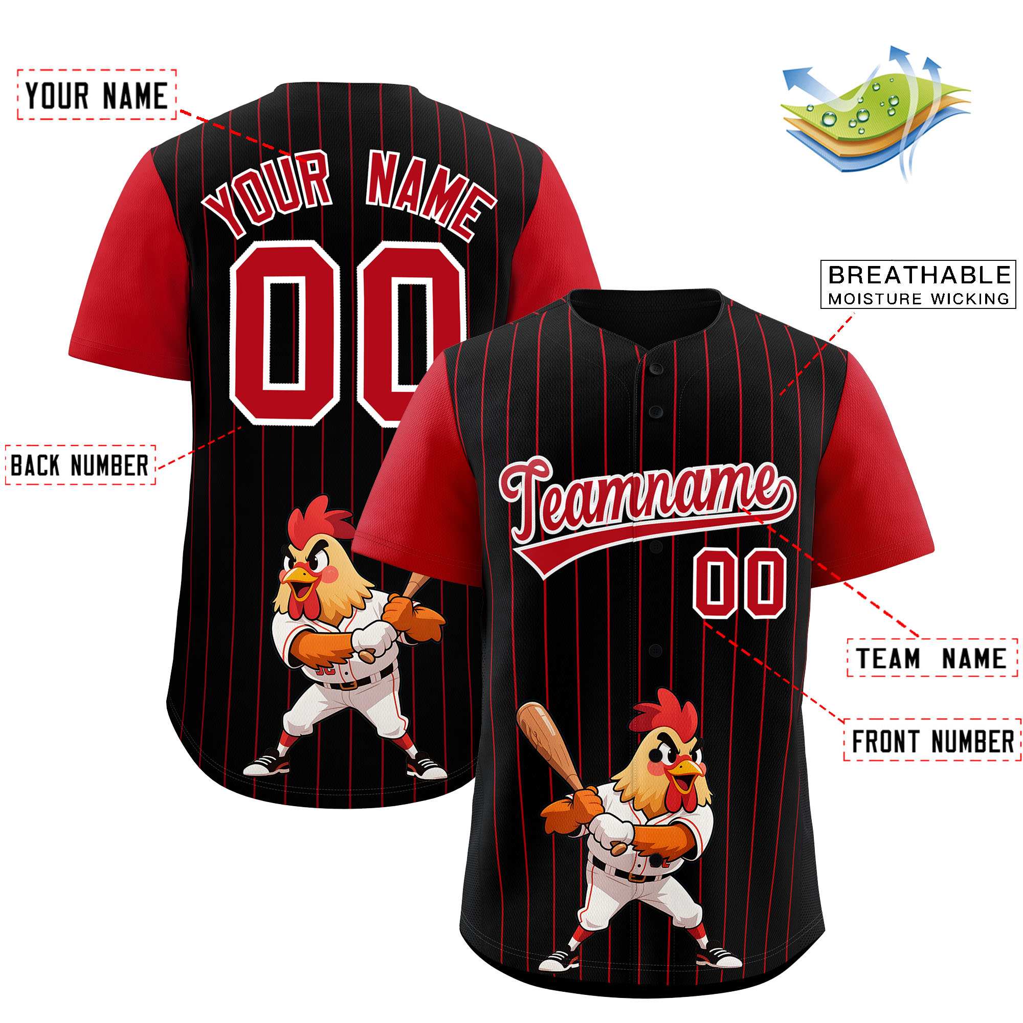 Authentisches Baseball-Trikot mit individuellem Streifen-Tiere-Graffiti-Muster, Raglanärmeln Authentisches Baseball-Trikot mit individuellem Streifen-Tiere-Graffiti-Muster, Raglanärmeln