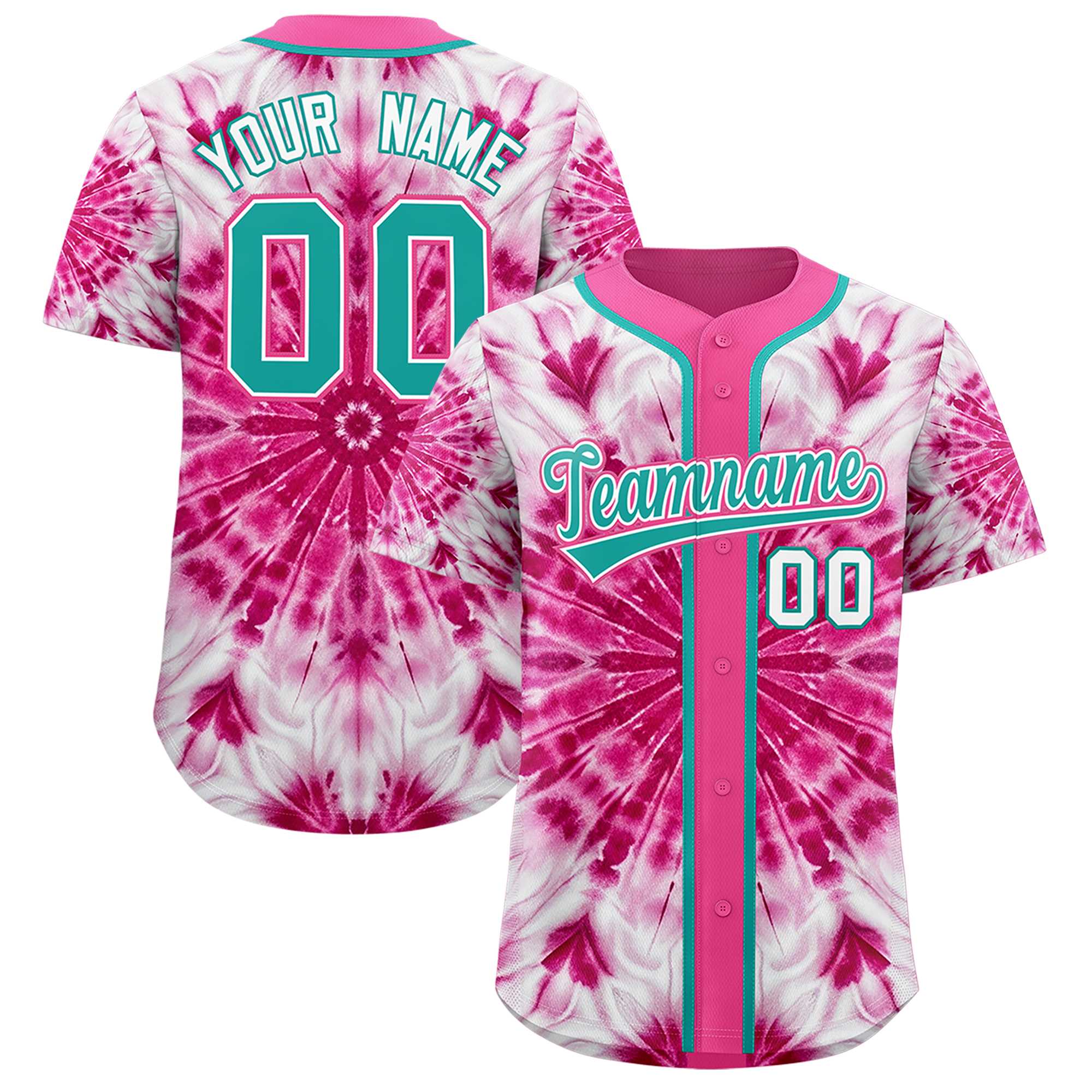 Authentisches Baseball-Trikot mit individuellem Tie-Dye-Graffiti-Muster Authentisches Baseball-Trikot mit individuellem Tie-Dye-Graffiti-Muster