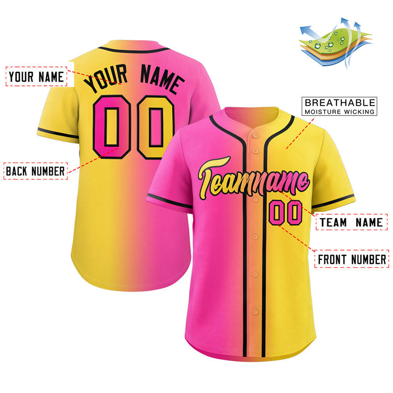 Benutzerdefiniertes, modisches, authentisches Baseball-Trikot mit Farbverlauf