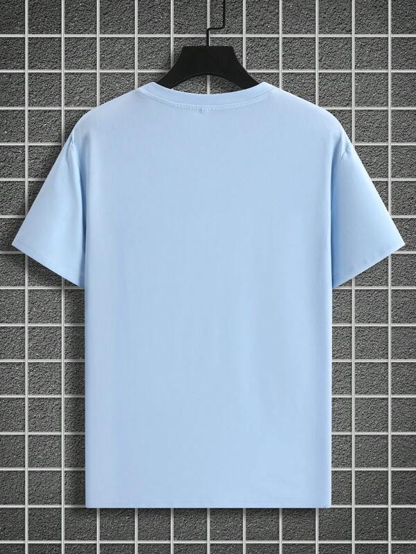 Großes, einfarbiges, kurzärmeliges Freizeit-T-Shirt für Herren mit Rundhalsausschnitt